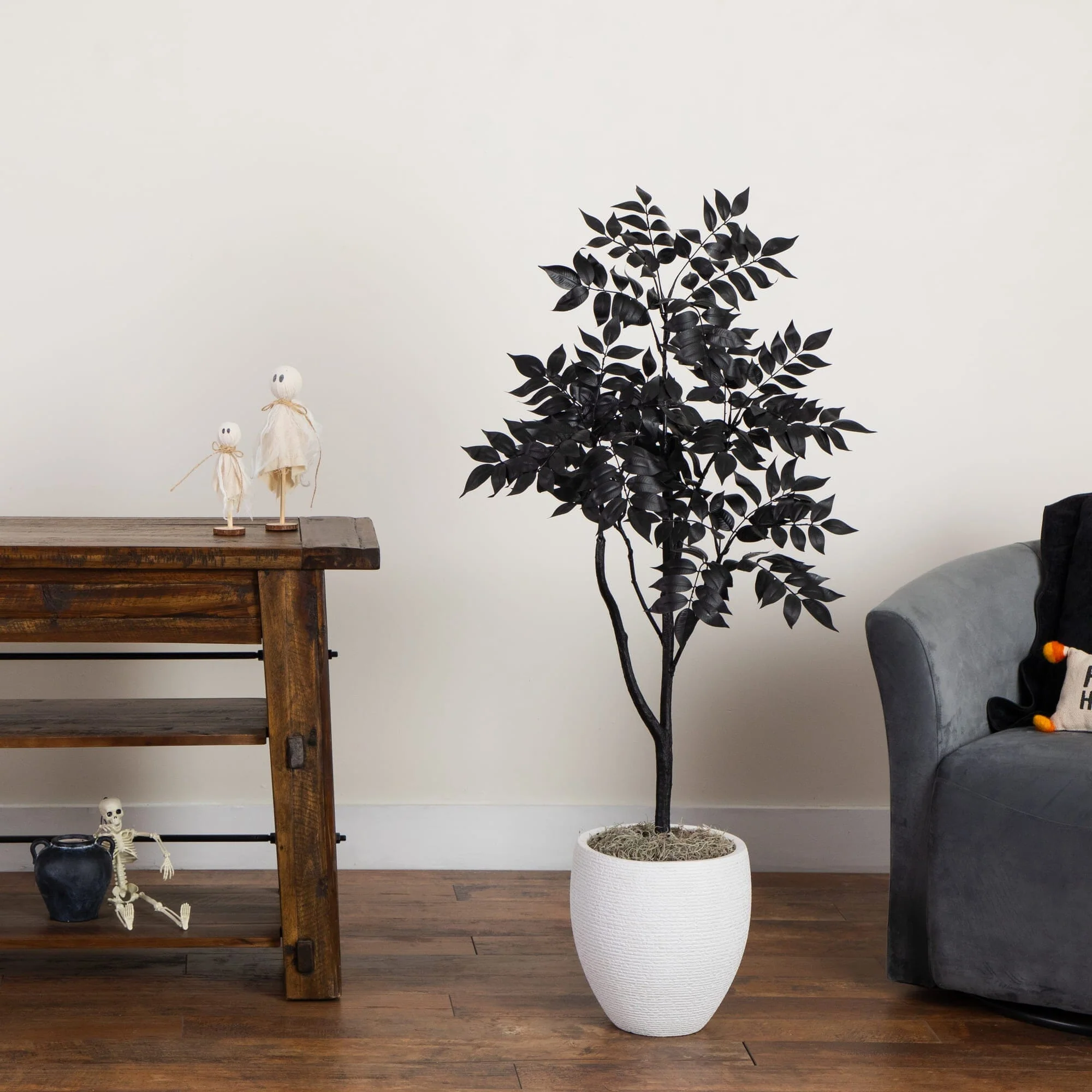 4' Artificial Halloween Black Sumac Tree - Image 3