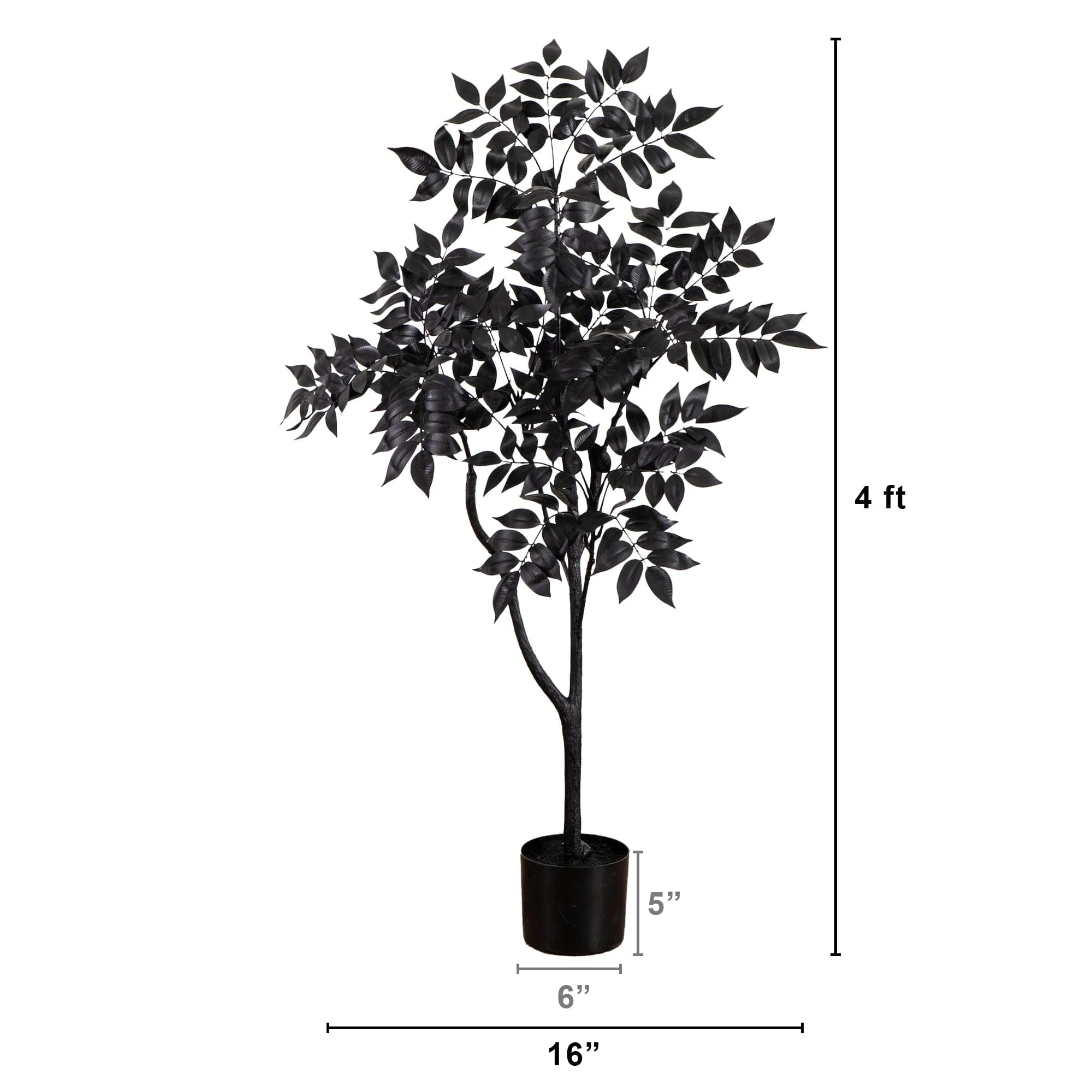 4' Artificial Halloween Black Sumac Tree - Image 6