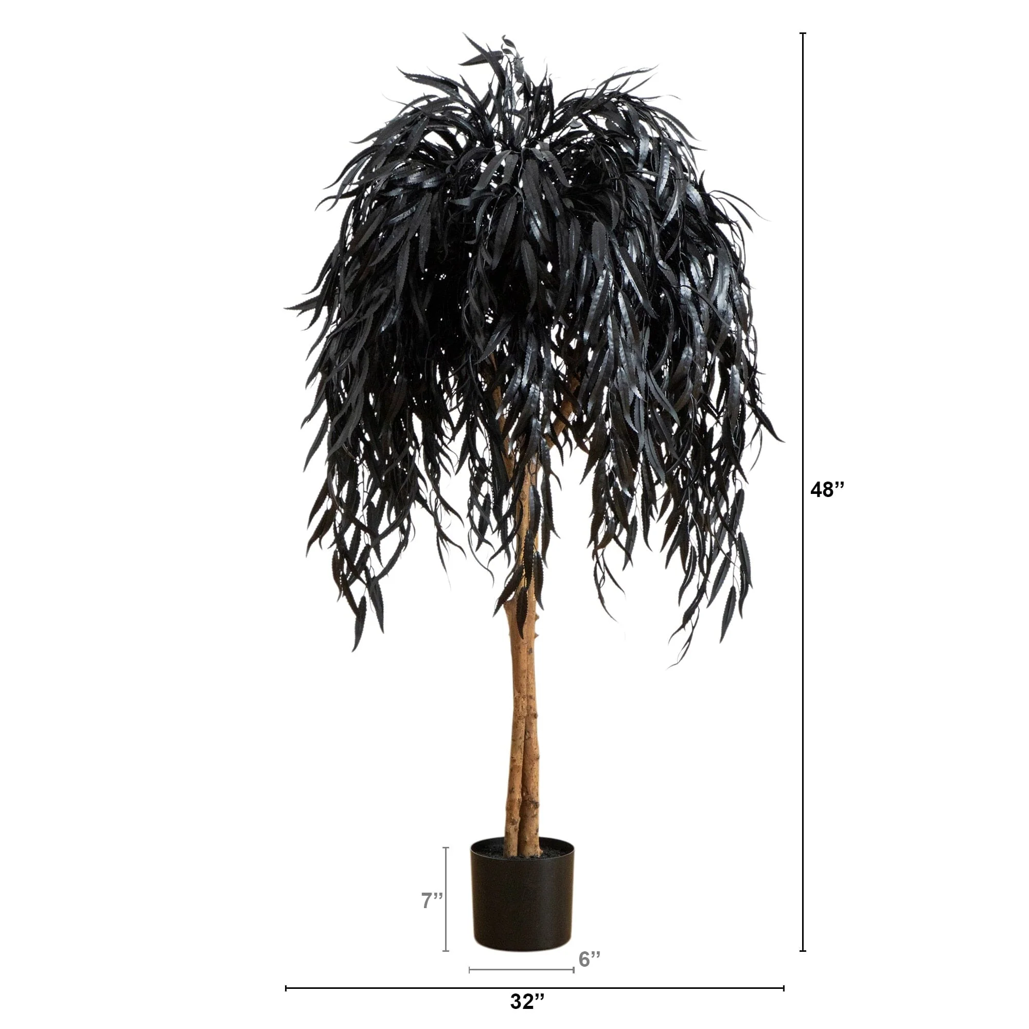 4' Artificial Halloween Black Willow Tree - Image 6