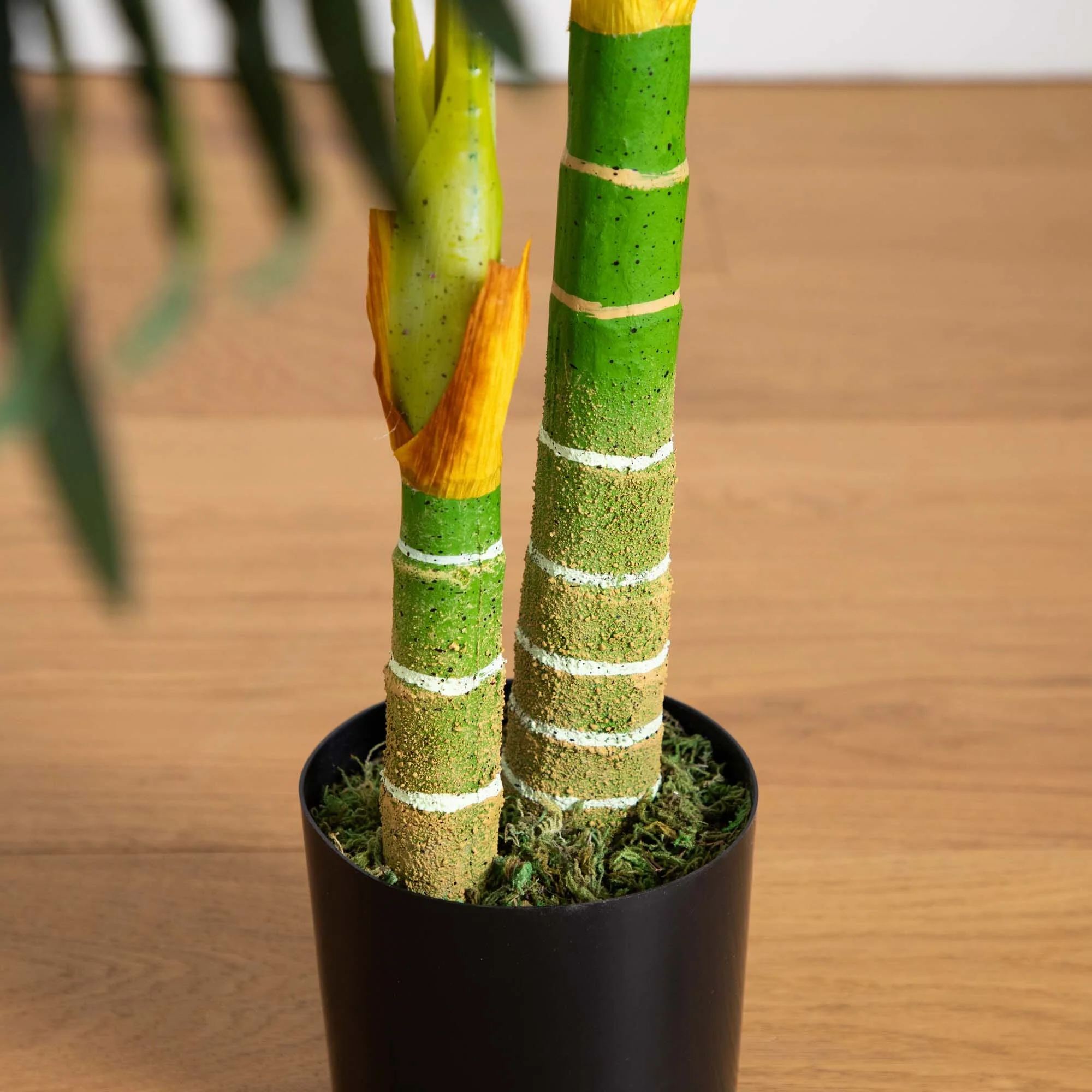 4’ Artificial Double Stalk Golden Cane Palm Tree-  Set of 2 - Image 6