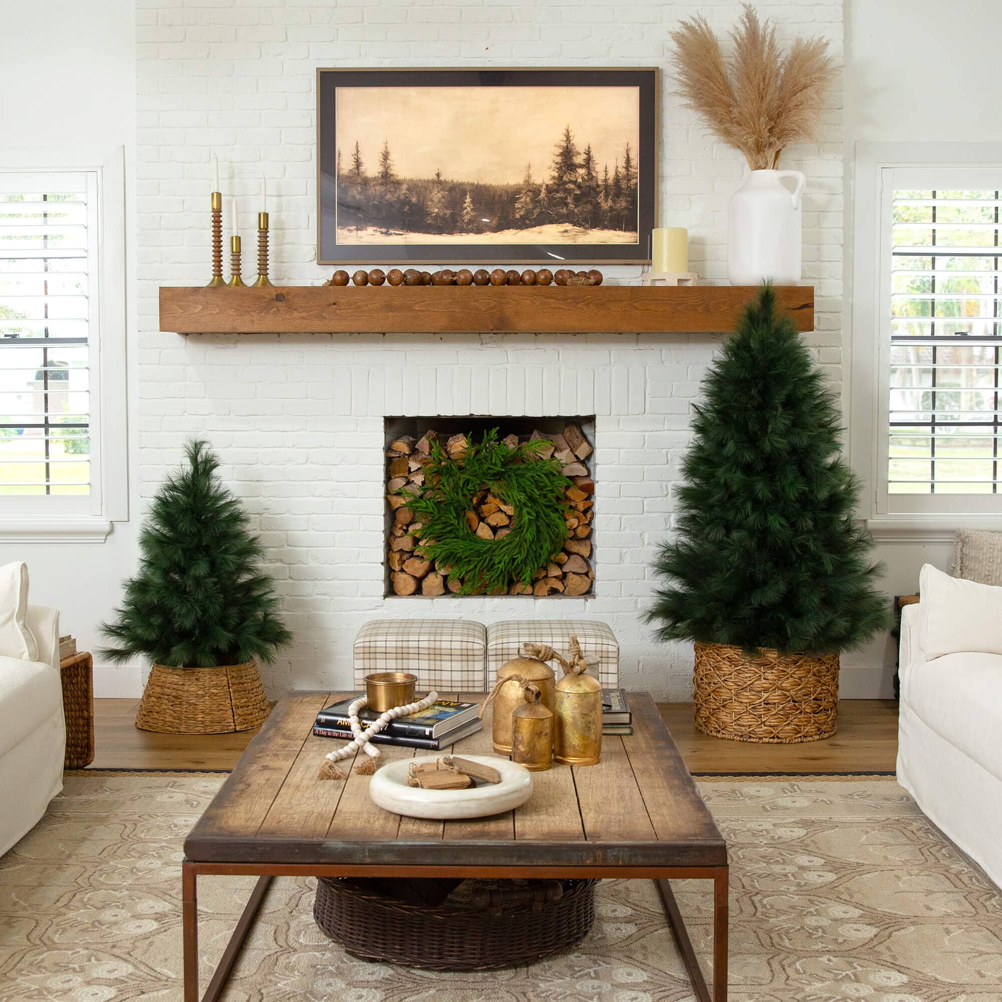 4' Artificial Green Pampas Grass Christmas Tree - Image 4