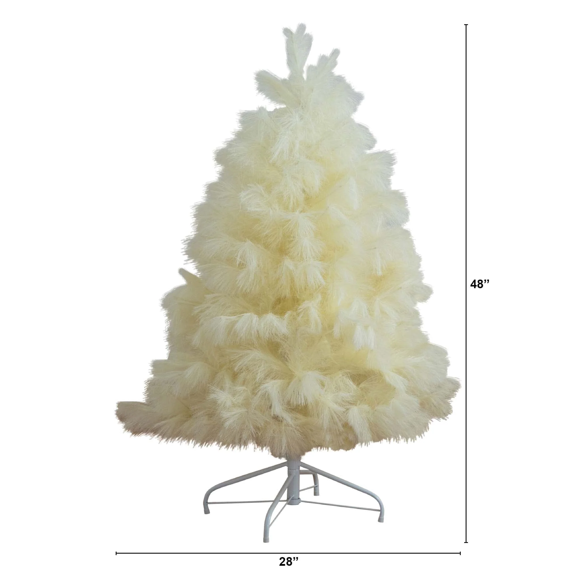 4’ Artificial Off-White Pampas Grass Christmas Tree - Image 6