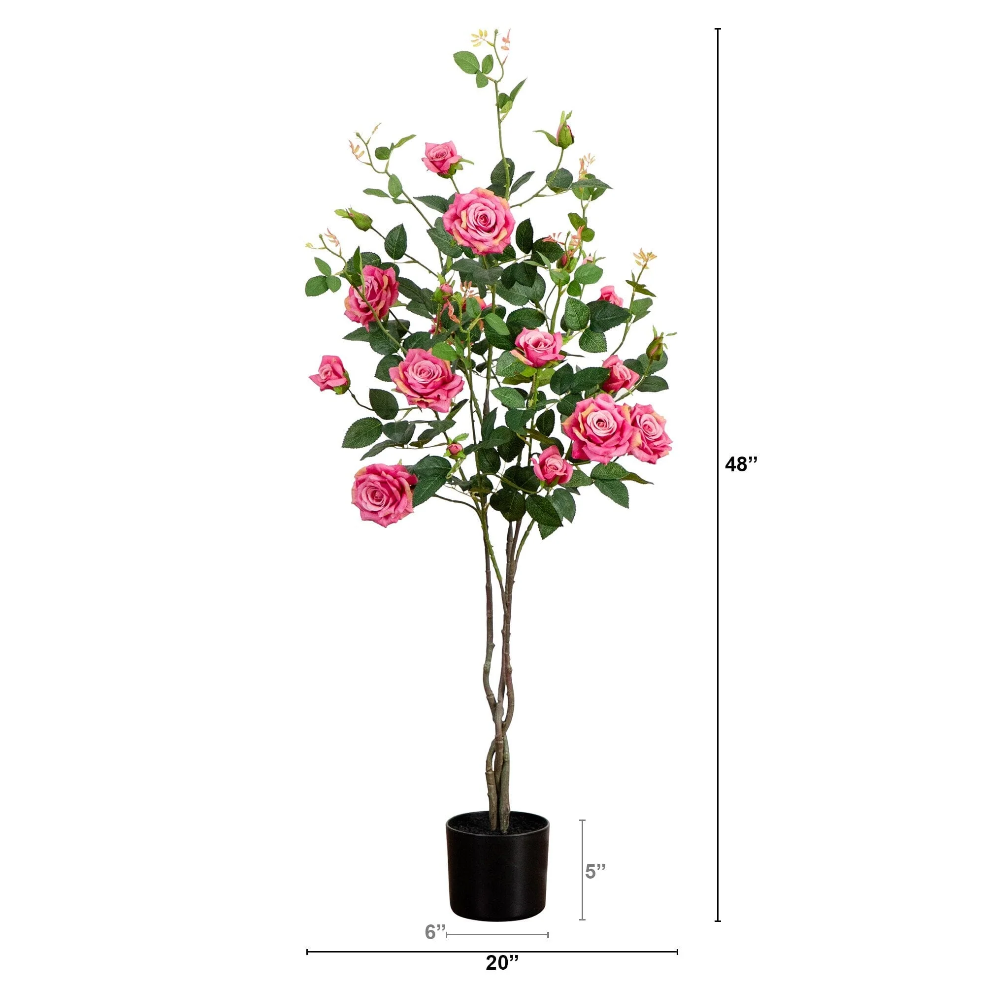 4’ Artificial Rose Tree - Image 6
