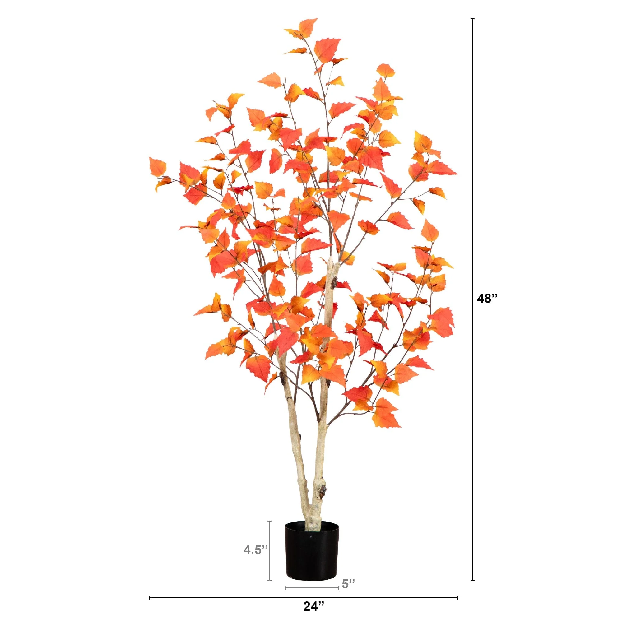 4’ Autumn Birch Artificial Fall Tree - Image 5