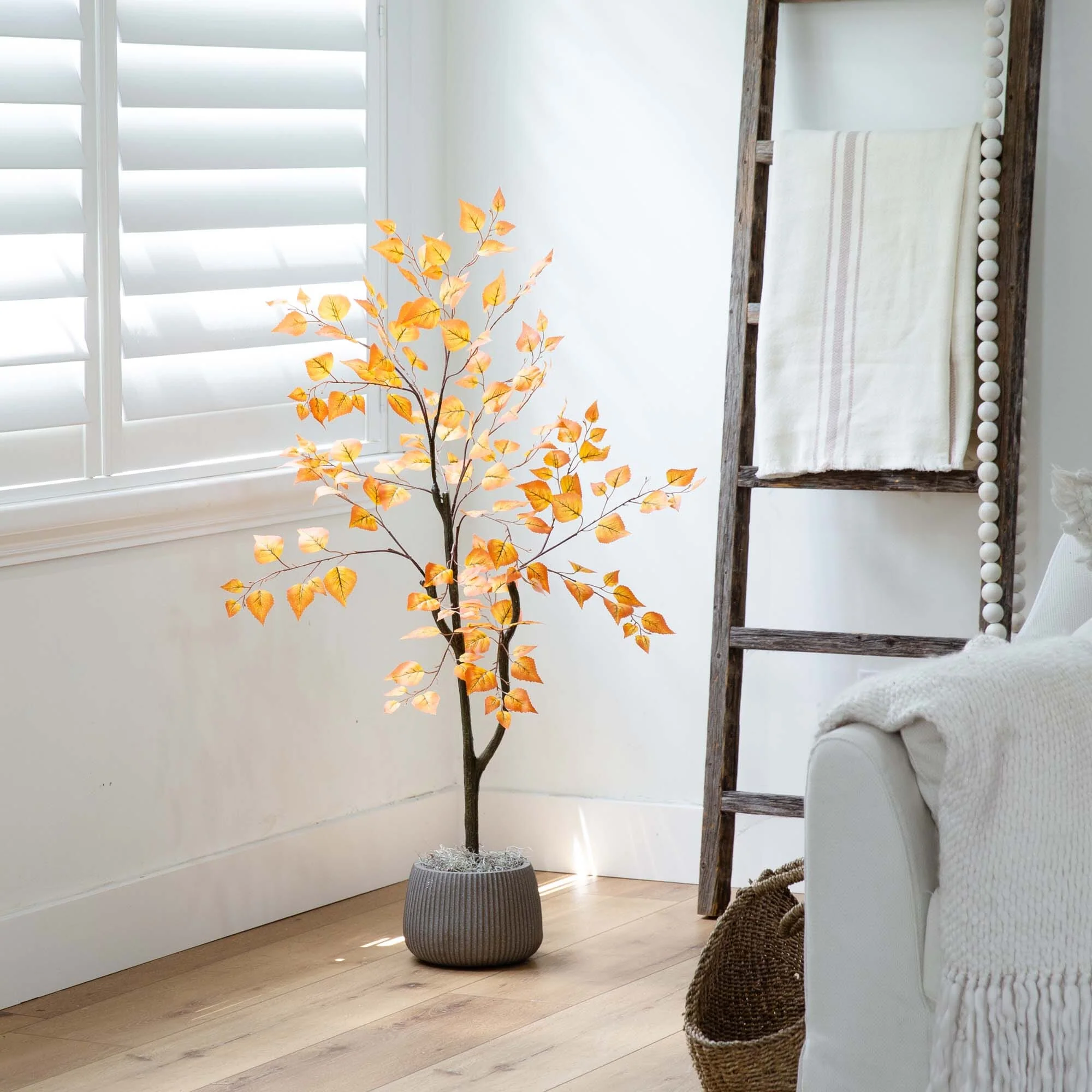 4' Autumn Birch Leaf Artificial Fall Tree - Image 3