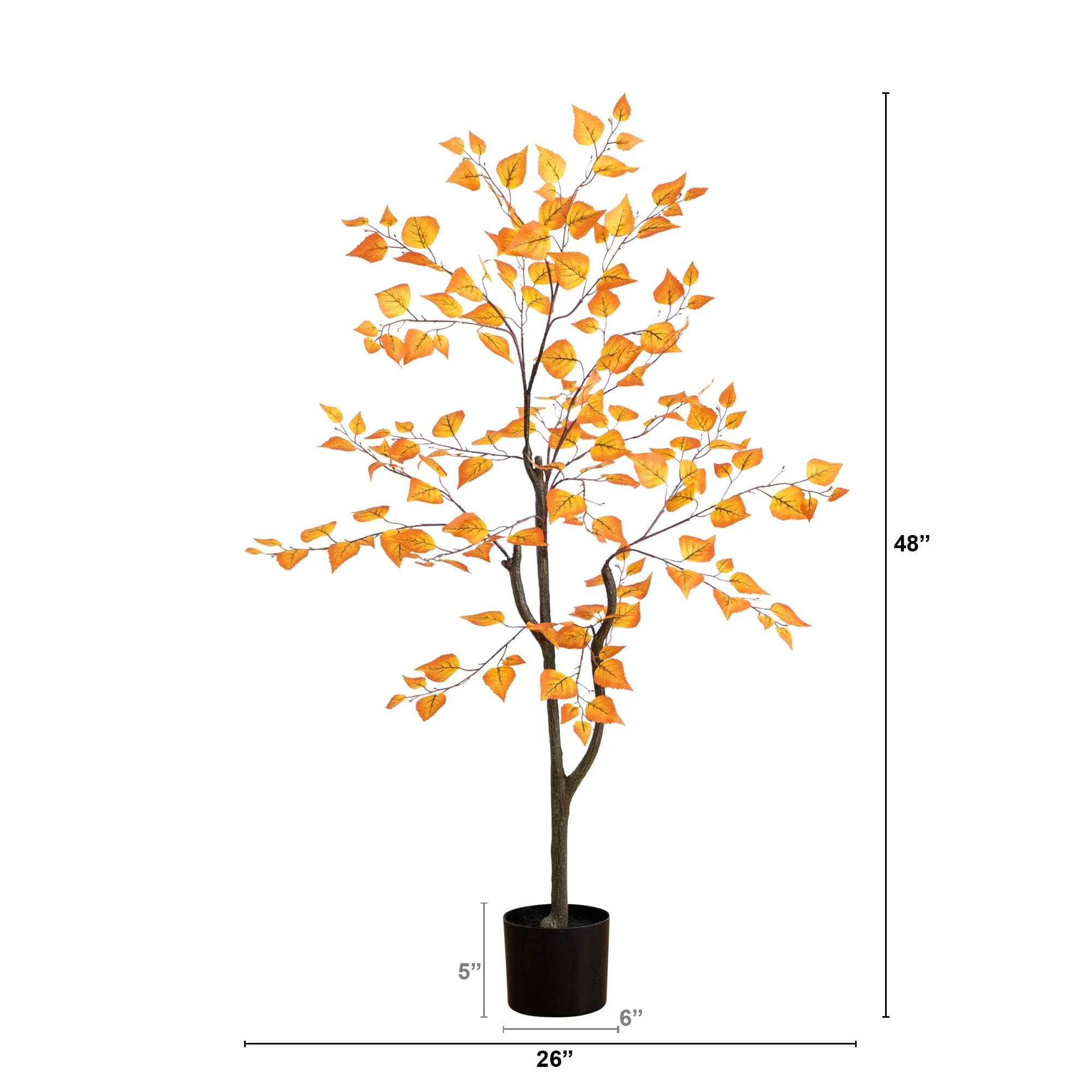 4' Autumn Birch Leaf Artificial Fall Tree - Image 5