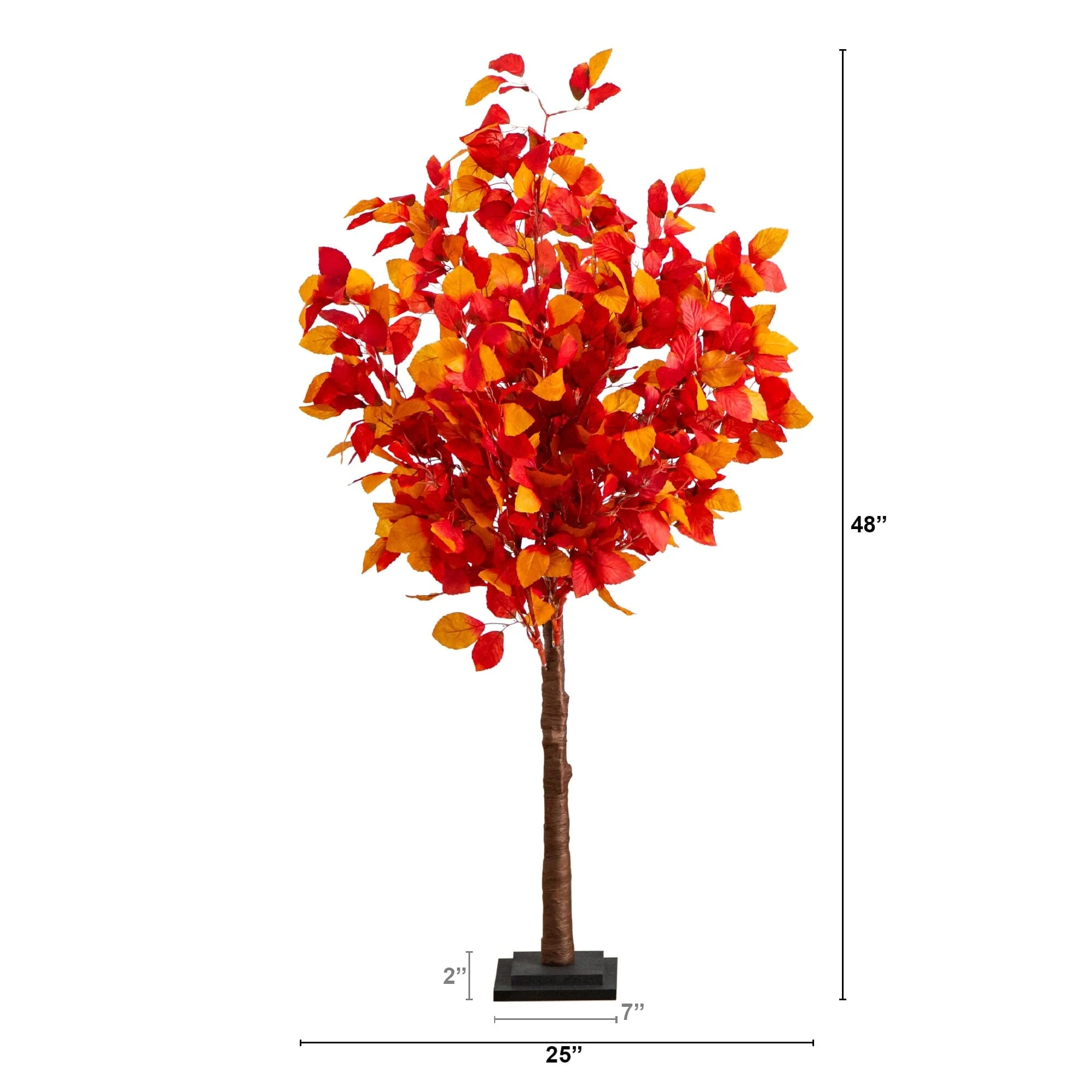 4' Pre-Lit Autumn Artificial Fall Tree with 160 Warm White LED Lights - Image 9