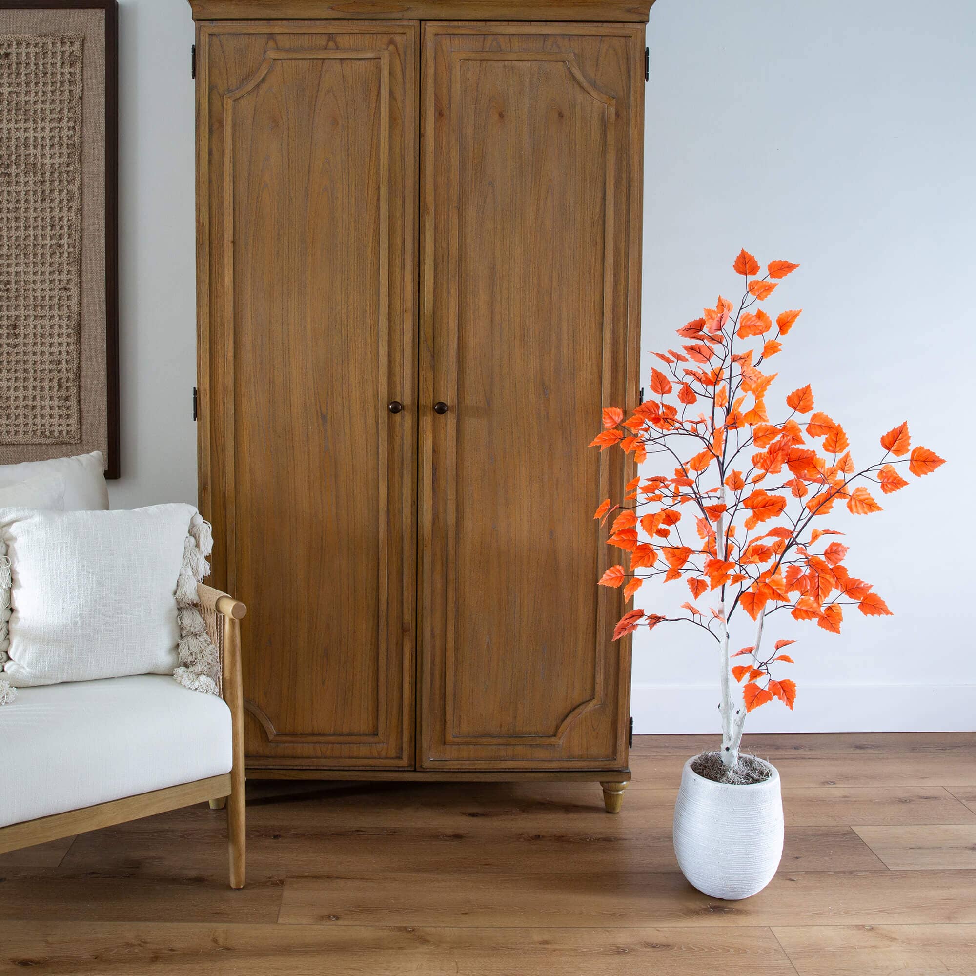 4' Autumn Paper Birch Artificial Fall Tree - Image 3