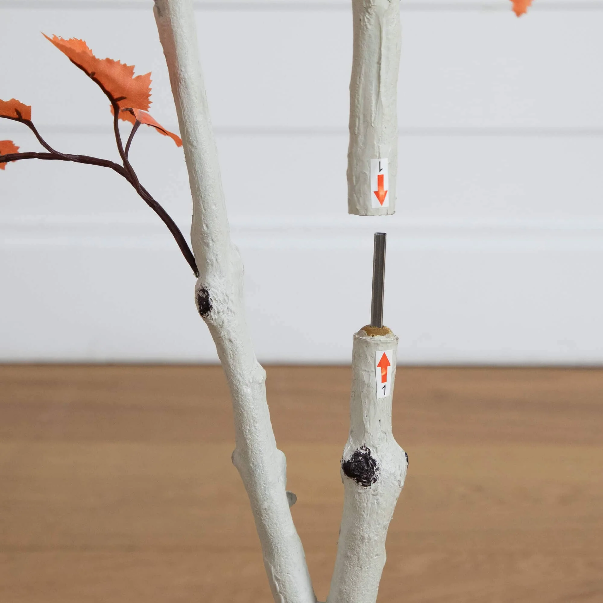 4' Autumn Paper Birch Artificial Fall Tree - Image 5