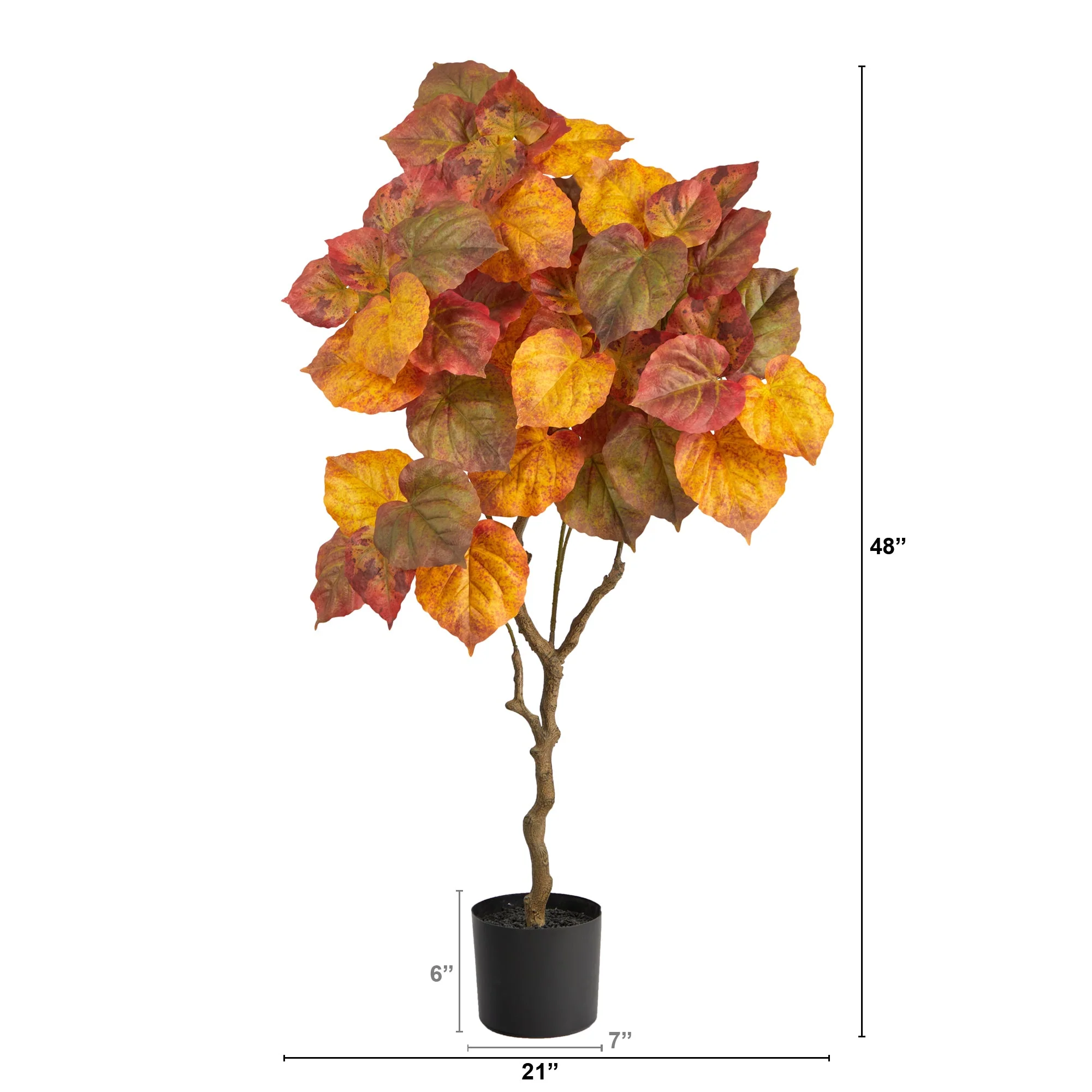 4’ Autumn Umbrella Ficus Fall Artificial Tree - Image 3