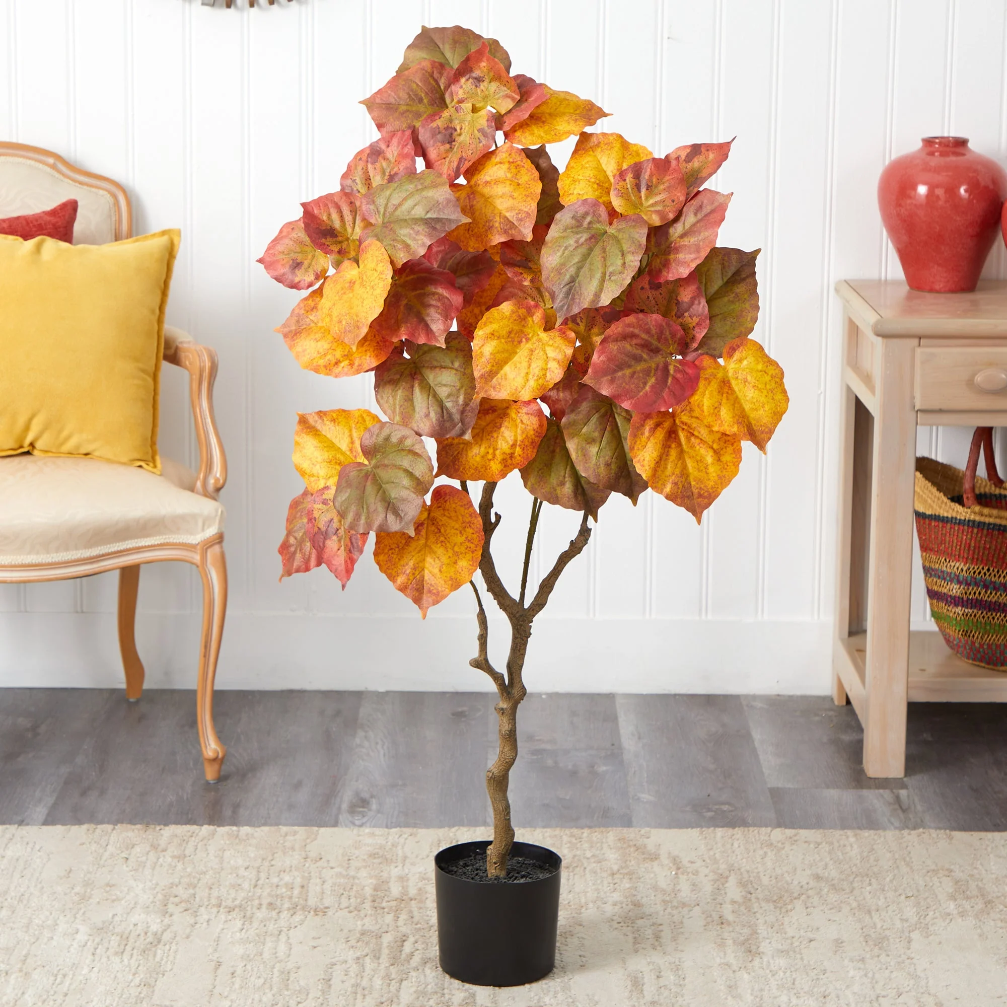 4’ Autumn Umbrella Ficus Fall Artificial Tree - Image 4