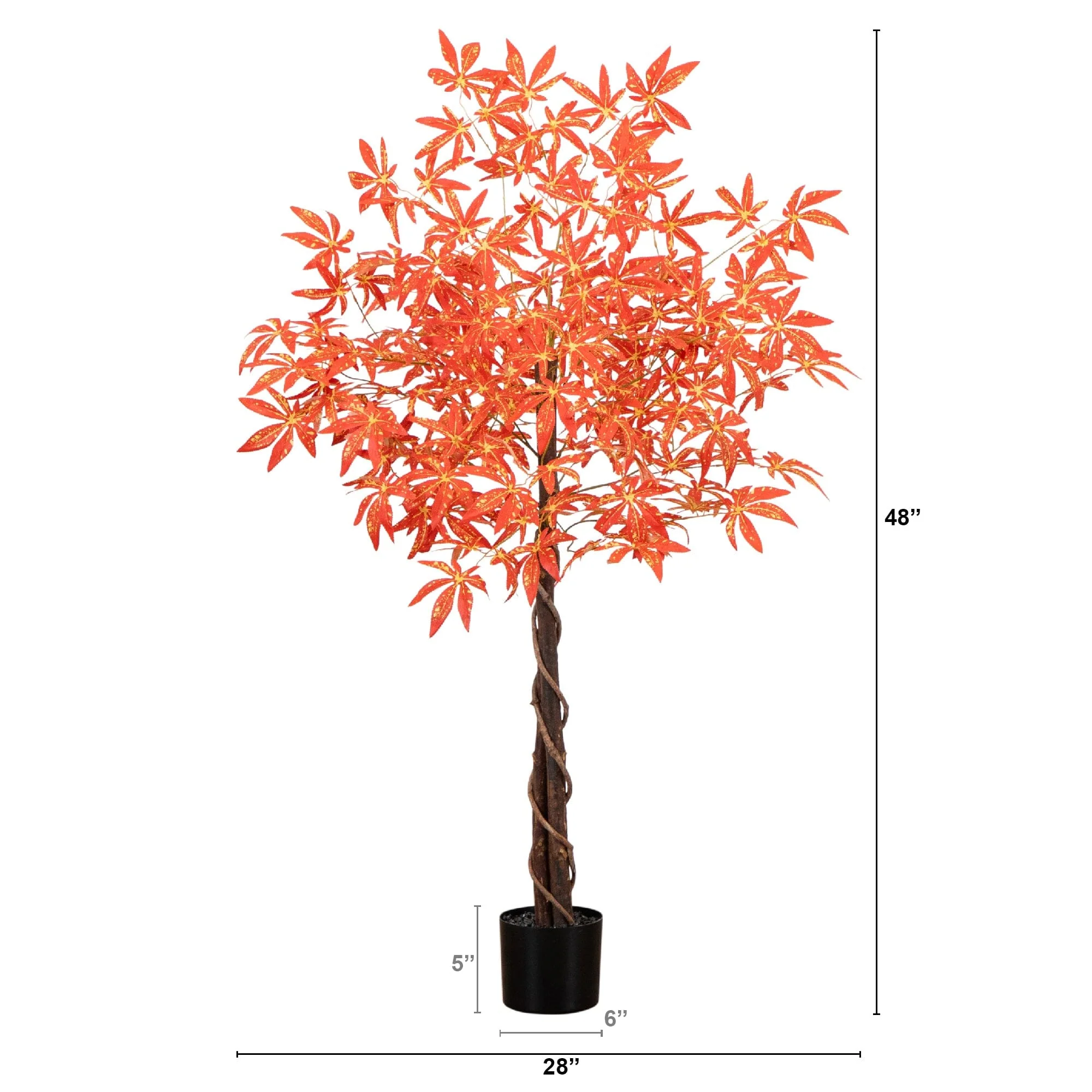 4’ Autumn Vibrant Maple Artificial Fall Tree - Image 6