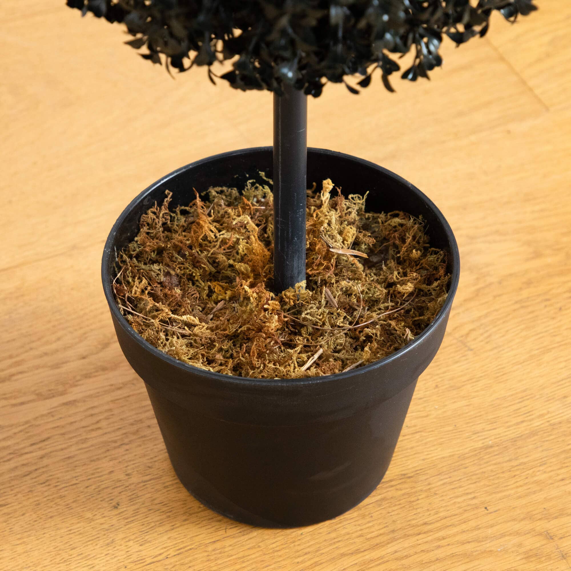 4' UV Resistant Halloween Black Artificial Triple Ball Boxwood Topiary (Indoor/Outdoor) - Image 4