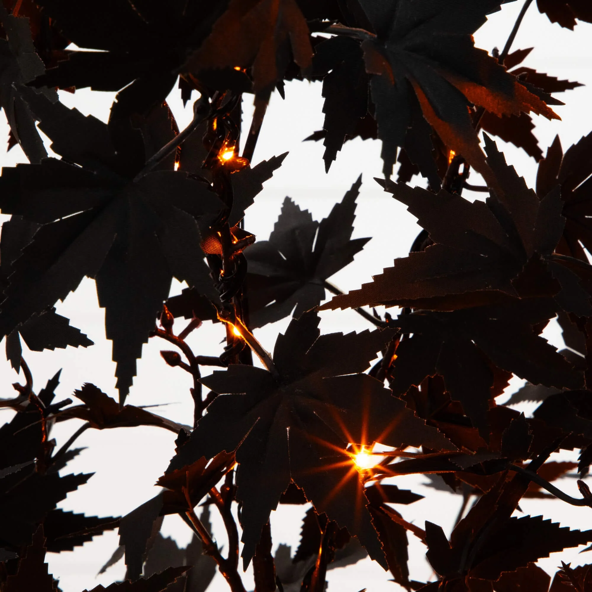4' Pre-Lit Artificial Halloween Black Maple Tree with 180 Orange & Purple LED Lights - Image 5
