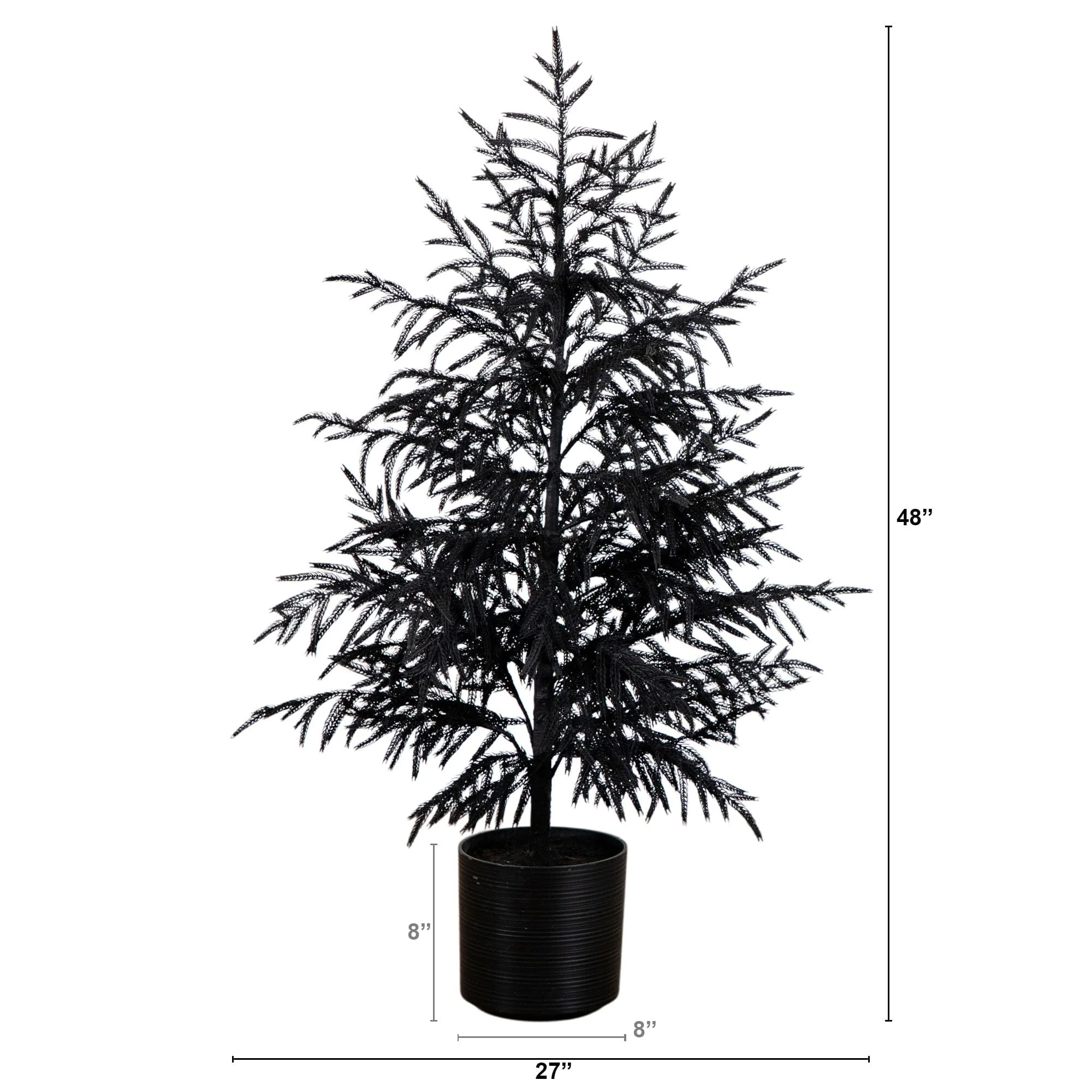 4' Artificial Halloween Real Touch Black Norfolk Pine Christmas Tree with Natural Look - Image 5