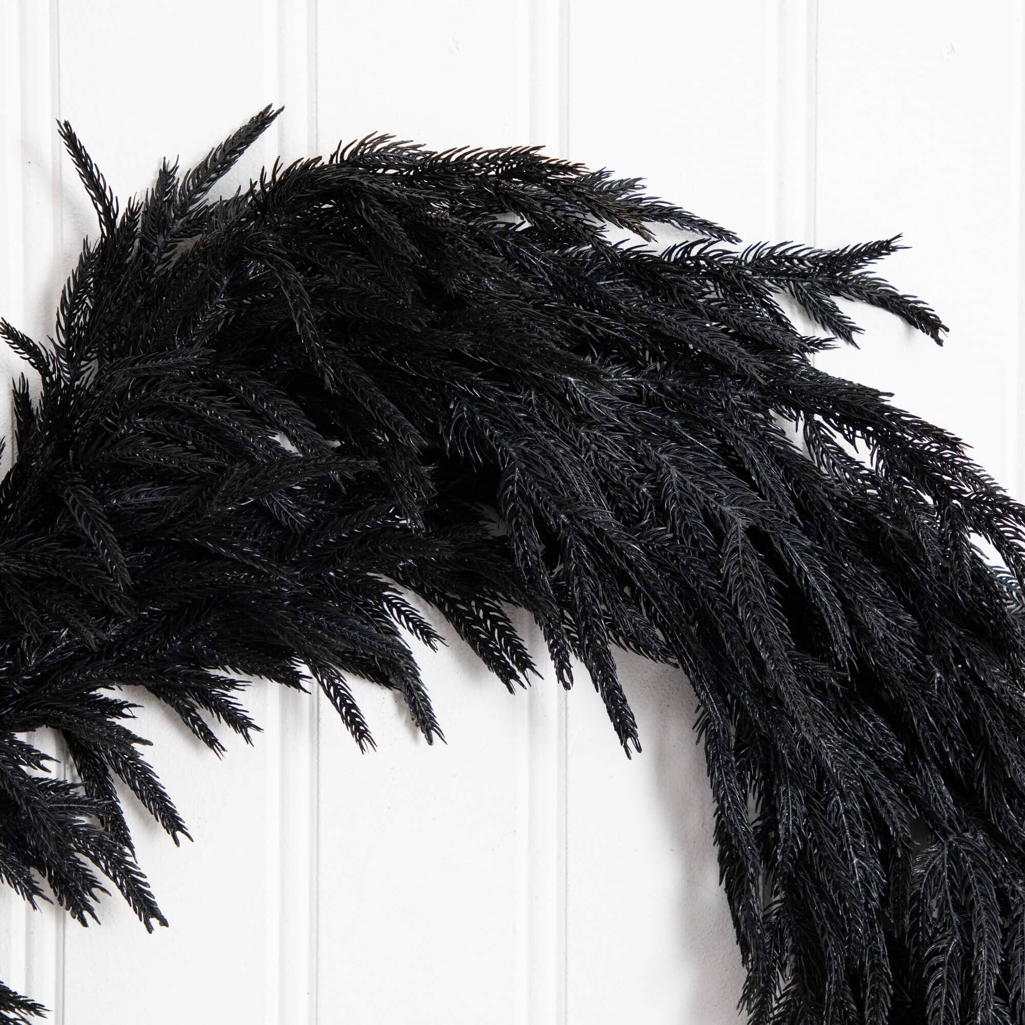 4' Artificial Real Touch Halloween Black Norfolk Island Pine Garland with Natural Look - Image 2