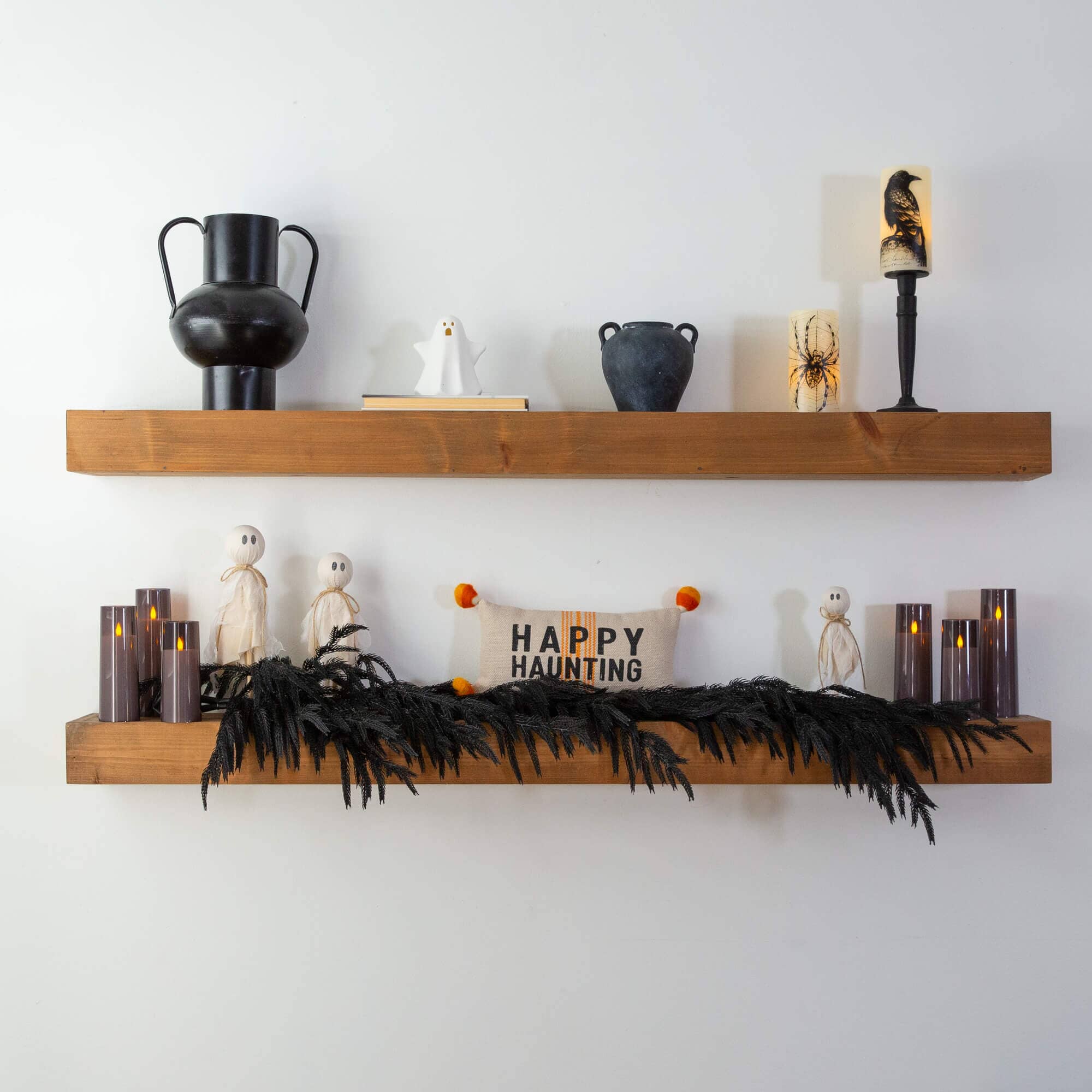 4' Artificial Real Touch Halloween Black Norfolk Island Pine Garland with Natural Look - Image 4