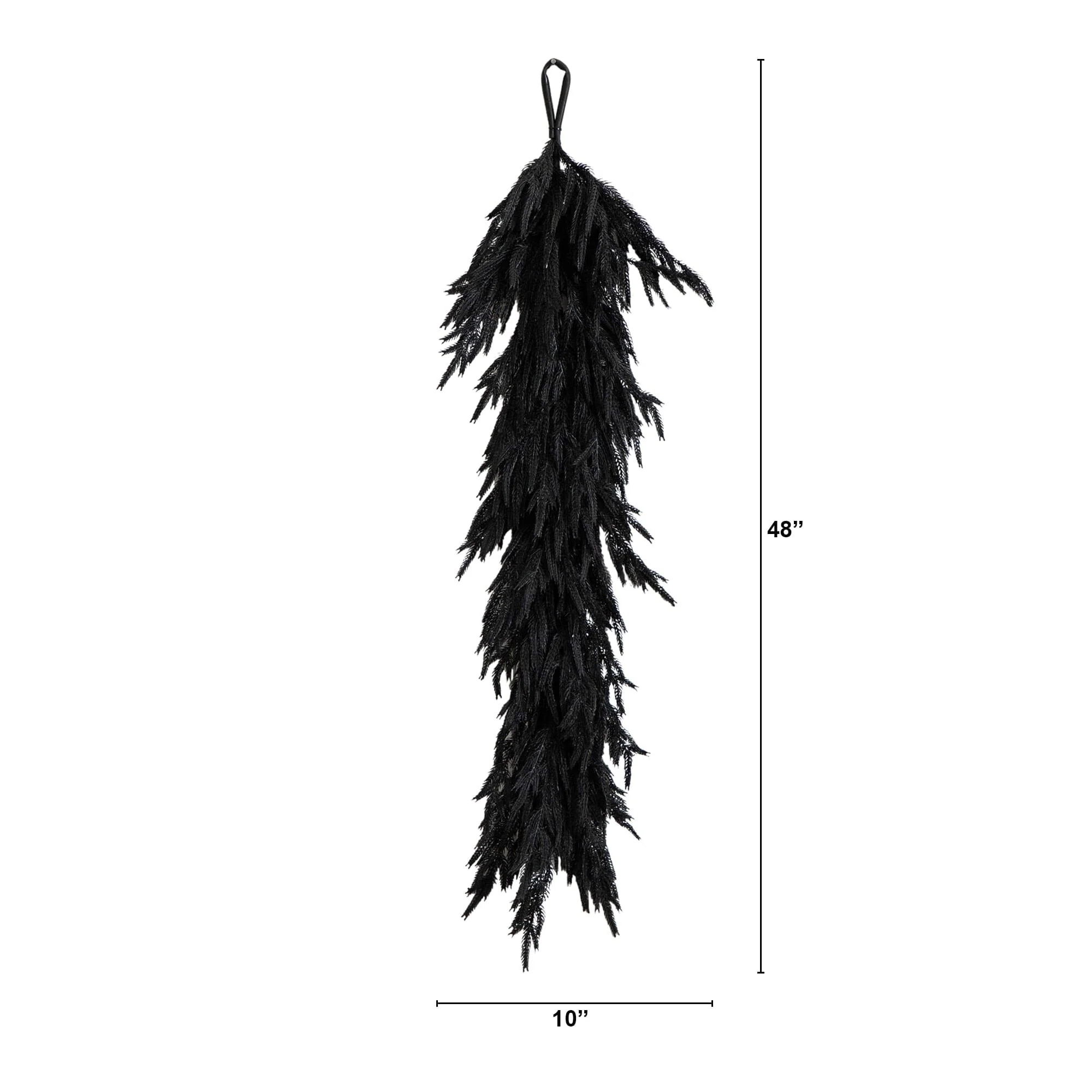 4' Artificial Real Touch Halloween Black Norfolk Island Pine Garland with Natural Look - Image 5