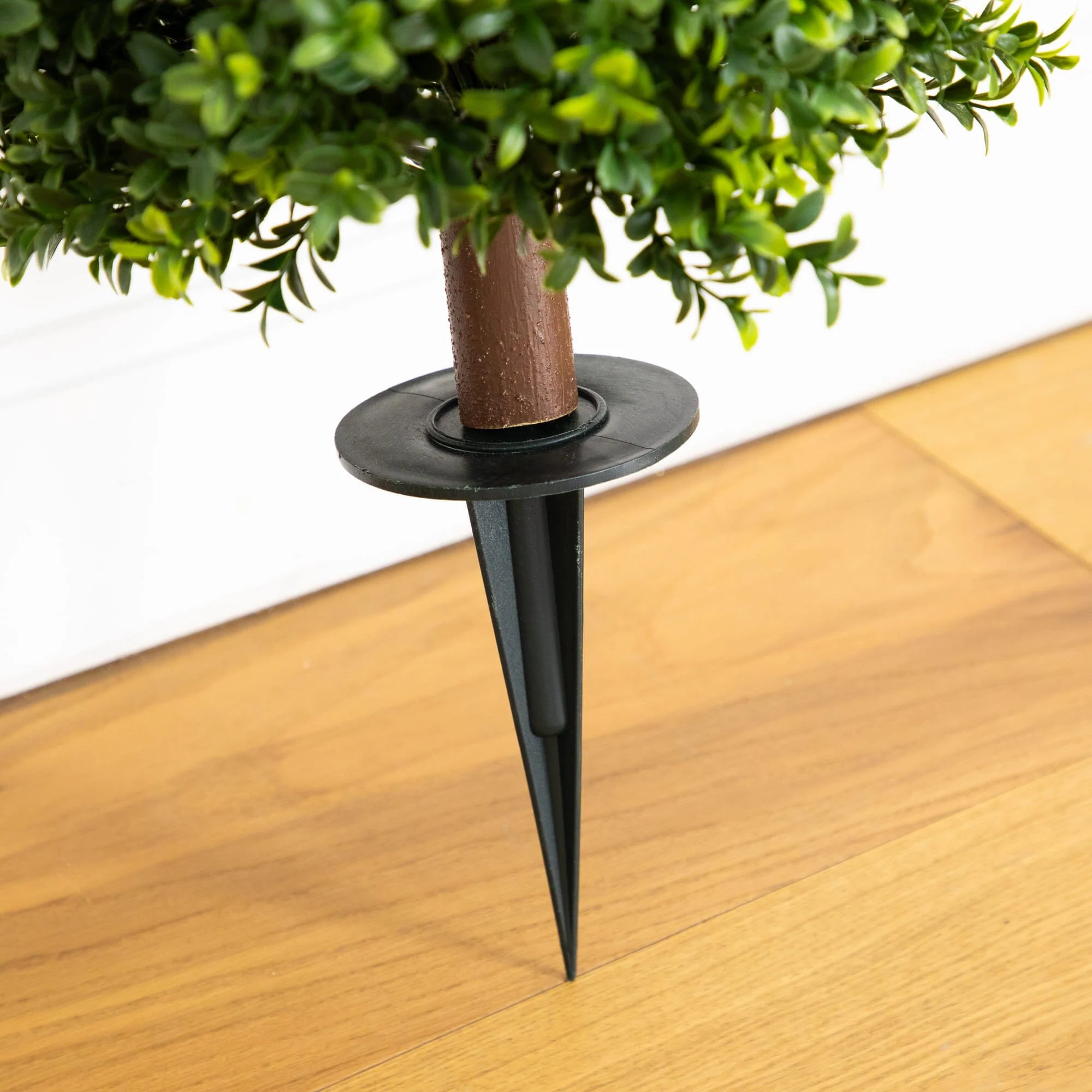 4' UV Resistant Artificial Boxwood Plant with Integrated Ground Stake (Indoor/Outdoor) - Set of 2 - Image 4