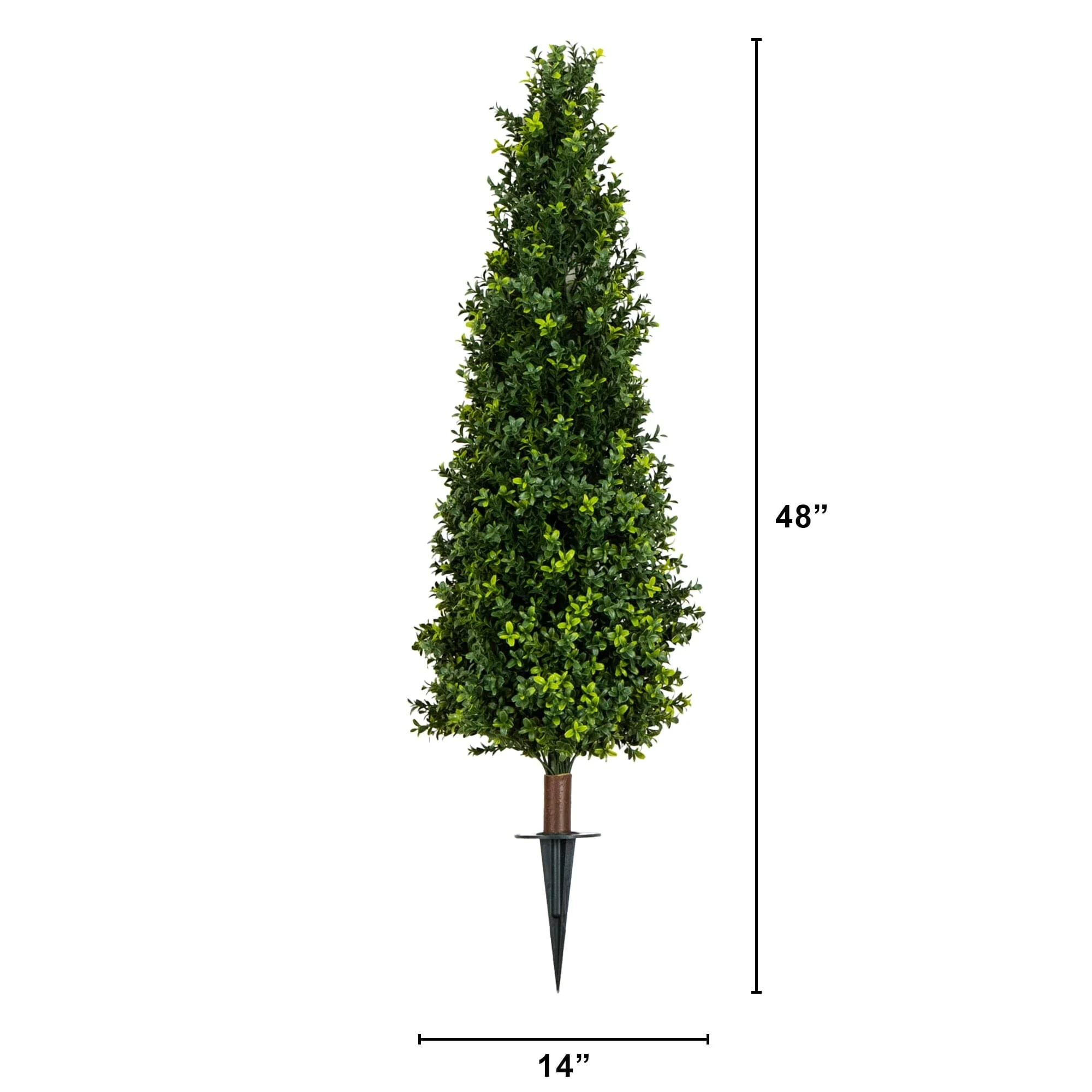 4' UV Resistant Artificial Boxwood Plant with Integrated Ground Stake (Indoor/Outdoor) - Set of 2 - Image 5