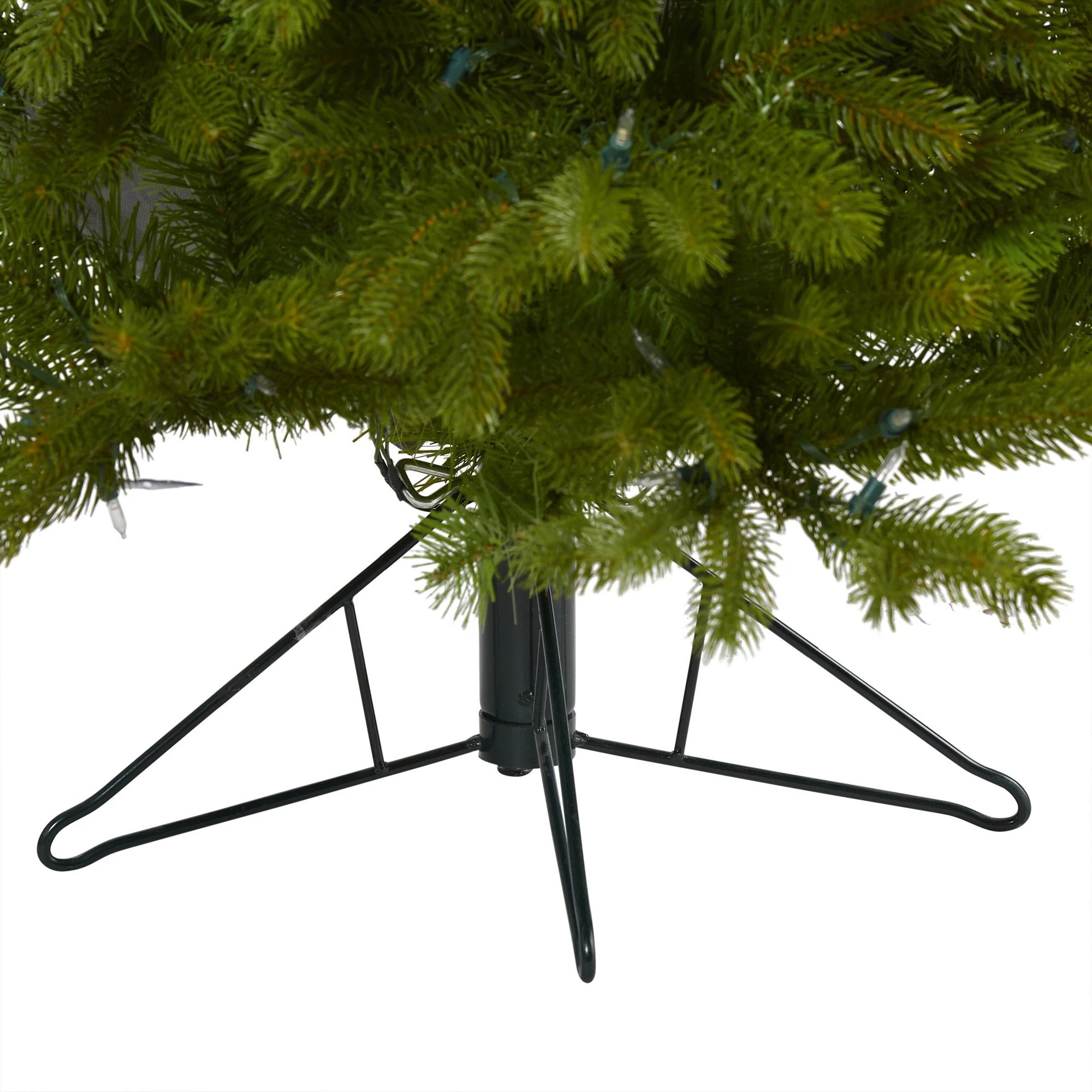 4' Cambridge Spruce Flat Back Artificial Christmas Tree with 100 Warm White (Multifunction) LED Lights and 221 Bendable Branches - Image 6