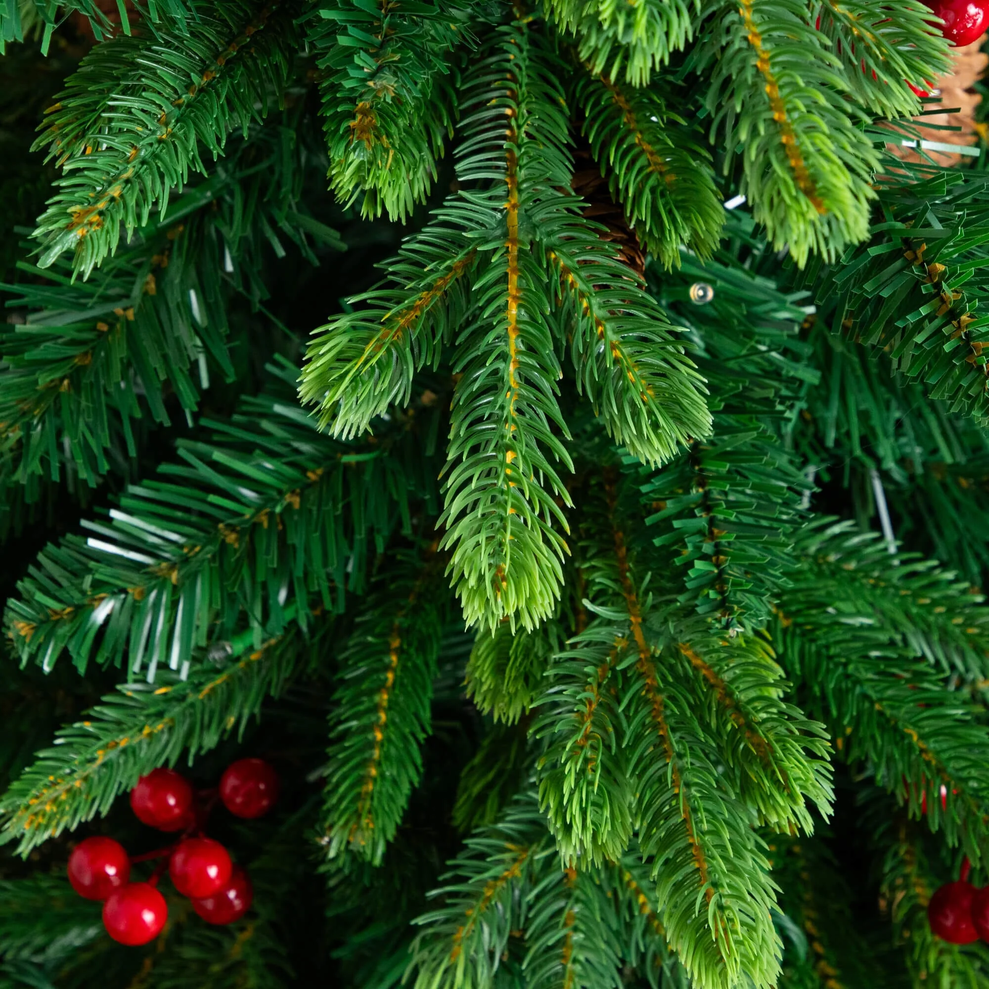 4' Pre-Lit Artificial Christmas Tree with Pinecones, Berries and 100 Multicolored LED Lights in Decorative Planter - Image 6