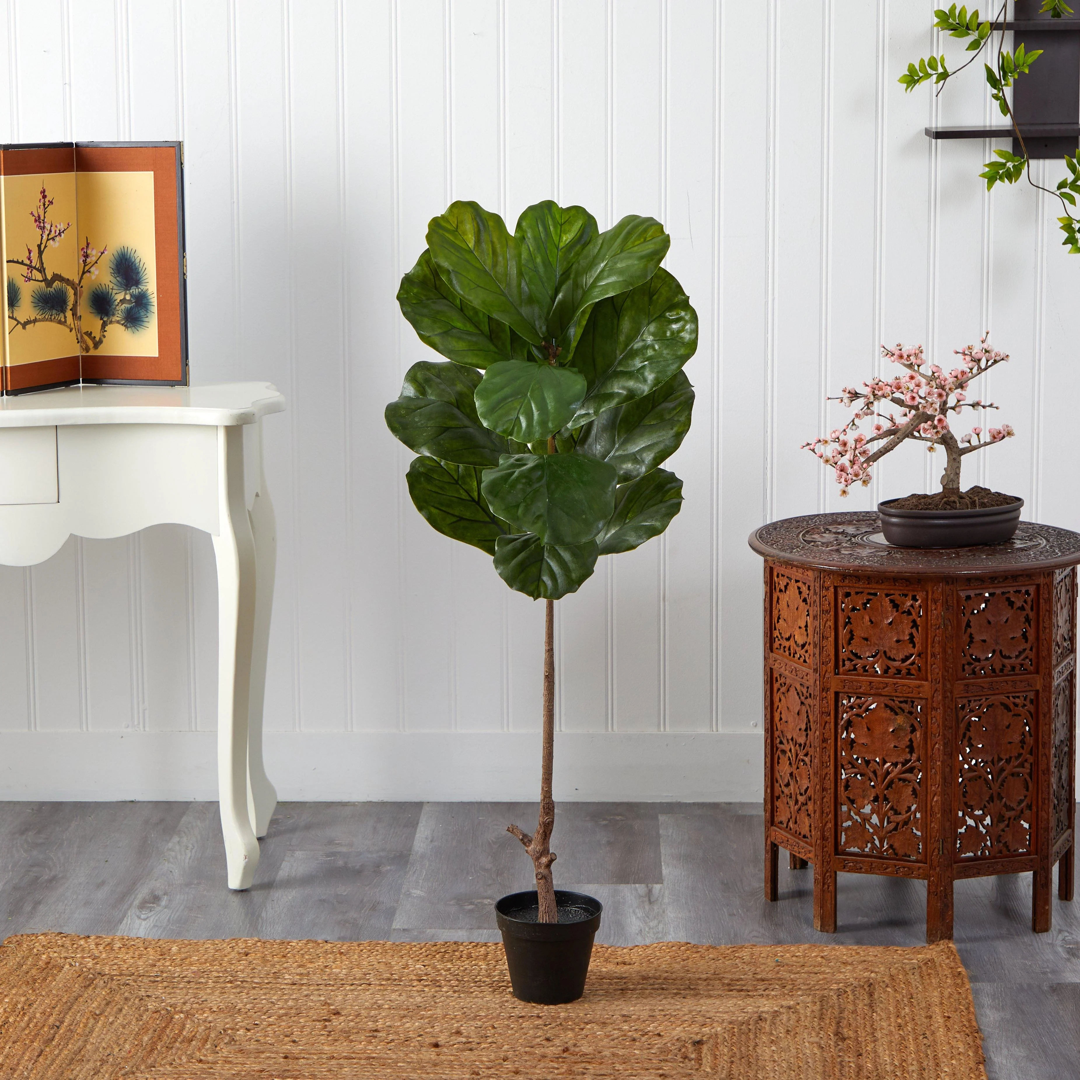 4’ Fiddle Leaf Tree UV Resistant (Indoor/Outdoor) - Image 7