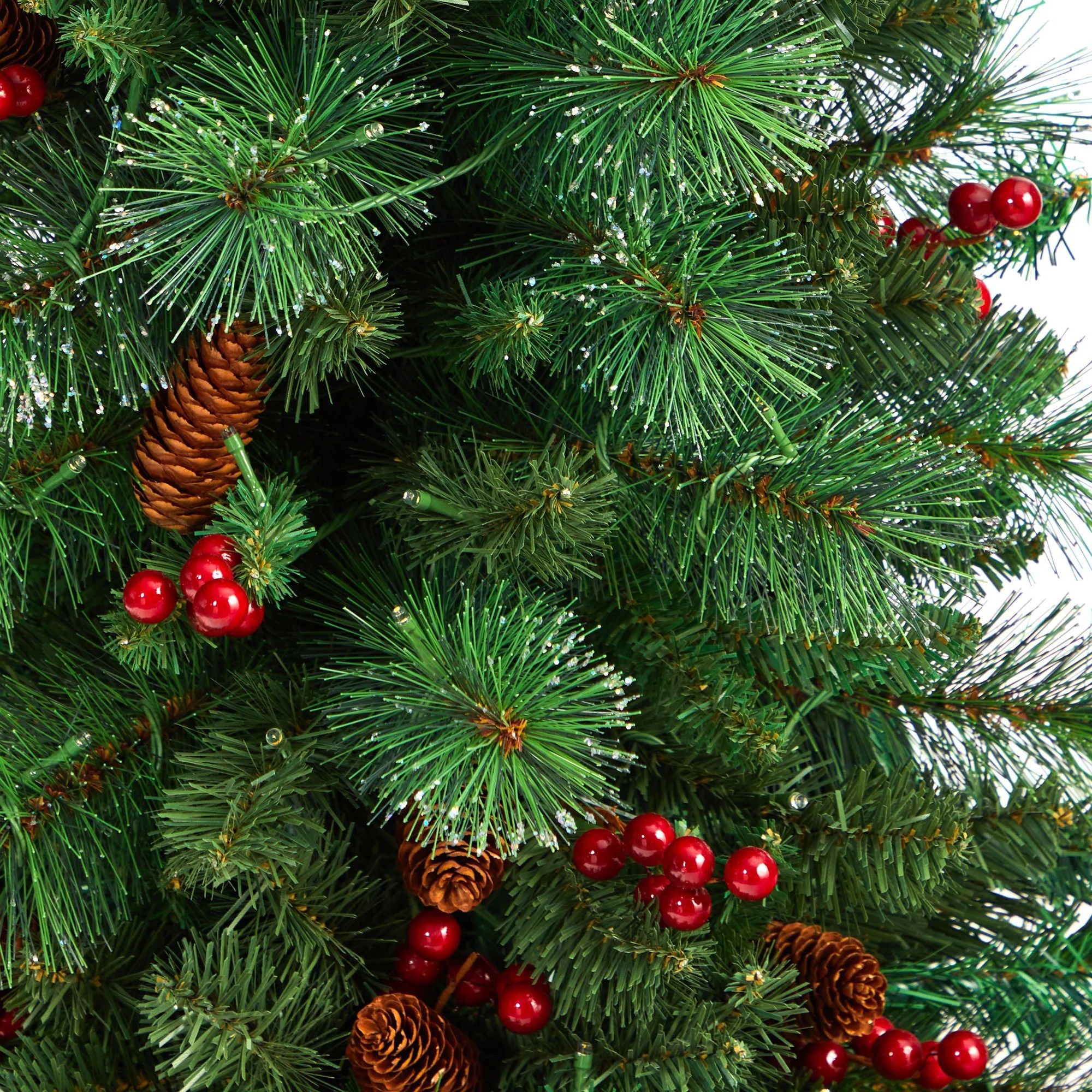 4’ Flat Back Montreal Mountain Artificial Christmas Tree with Pine Cones and Berries - Image 5