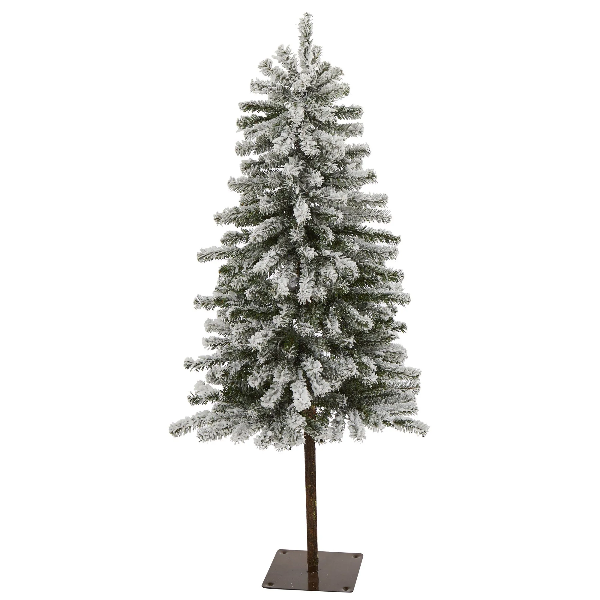 4’ Flocked Alpine Artificial Christmas Tree with 100 Lights and 260 Bendable Branches - Image 3