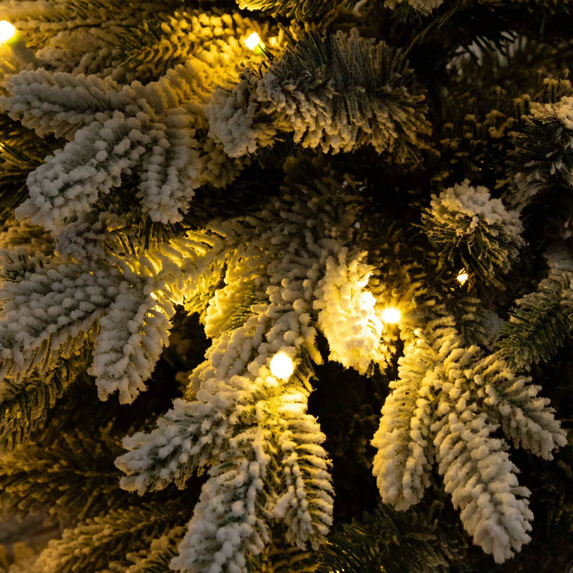 4' Pre-Lit Artificial Flocked Christmas Tree with 100 Warm White LED Lights in Decorative Trunk Planter - Image 4