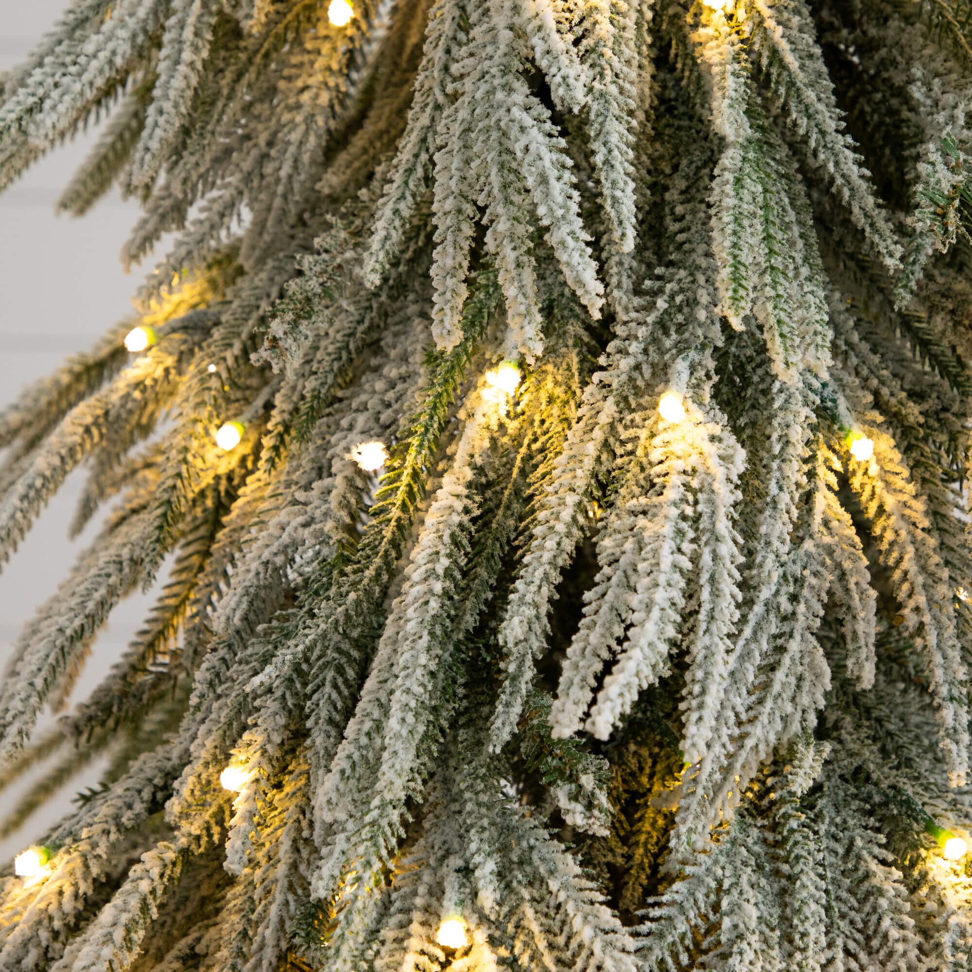 4' Artificial Pre-Lit Flocked Down Swept Christmas Tree with 110 Warm White LED Lights - Image 2