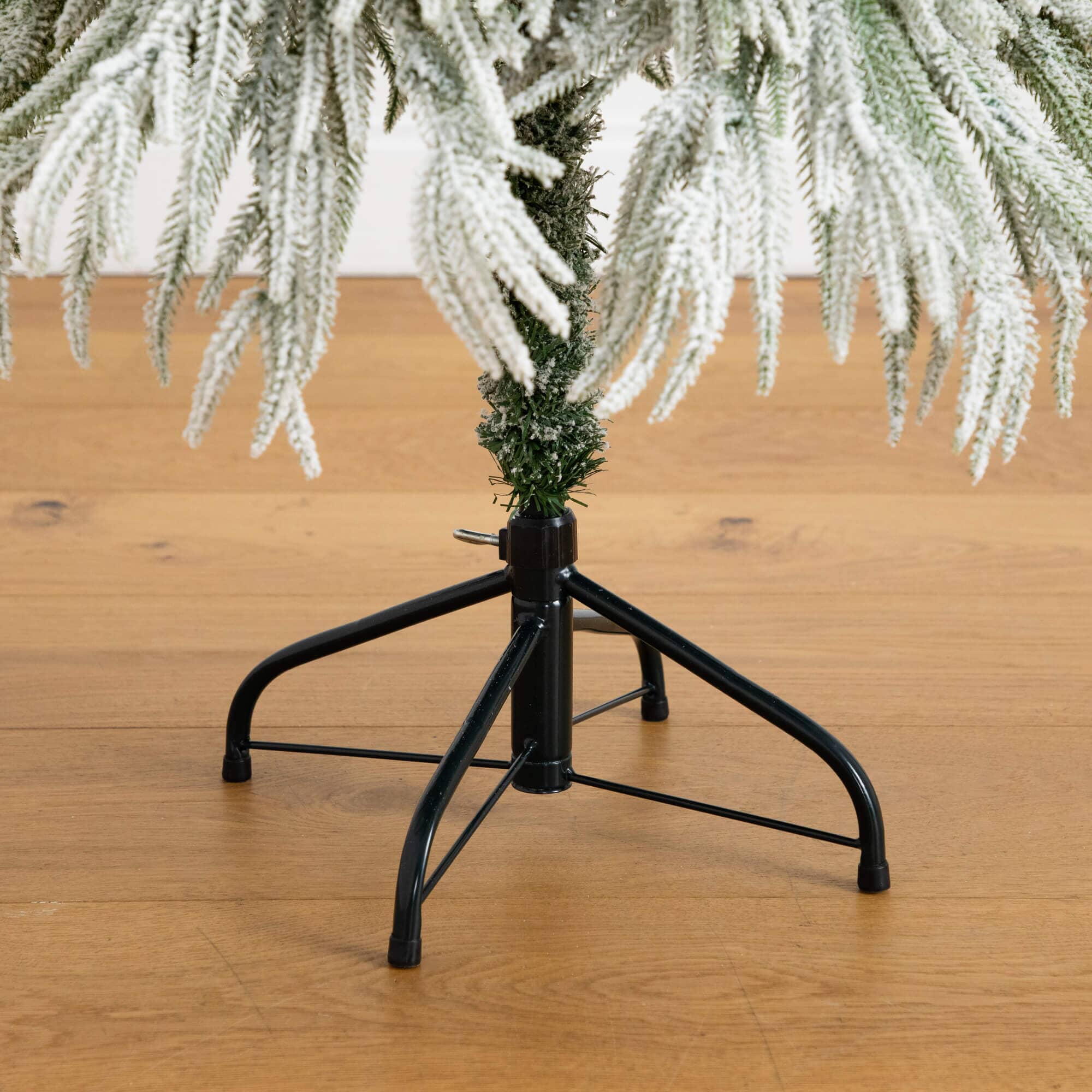 4' Artificial Pre-Lit Flocked Down Swept Christmas Tree with 110 Warm White LED Lights - Image 7