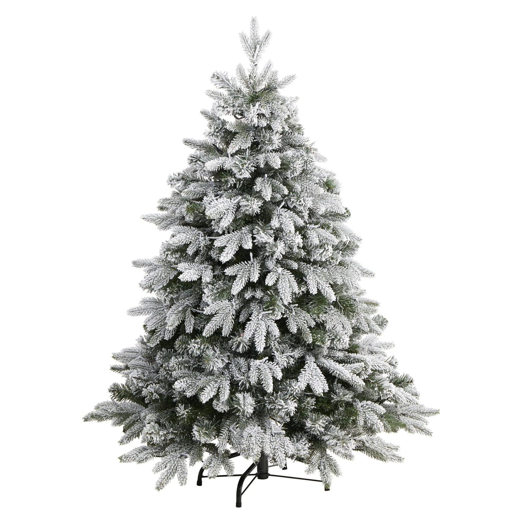 4’ Flocked Full Bodied Swedish Spruce Artificial Christmas Tree with 170 Clear LED Lights and 418 Bendable Branches - Image 3