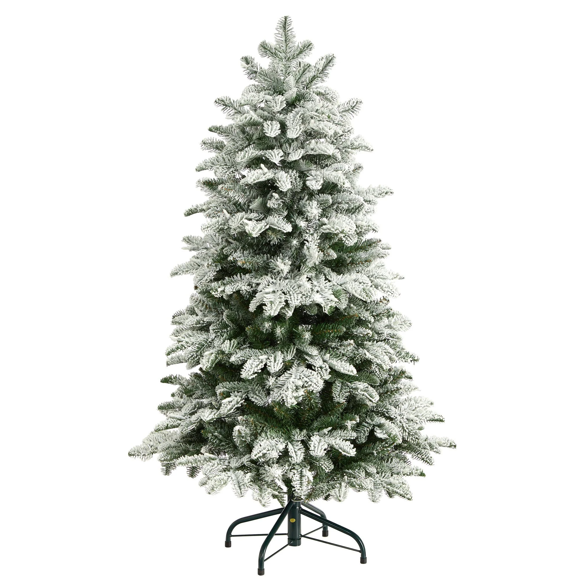 4’ Flocked North Carolina Fir Christmas Tree with 250 Warm White Lights and 779 Bendable Branches - Image 3