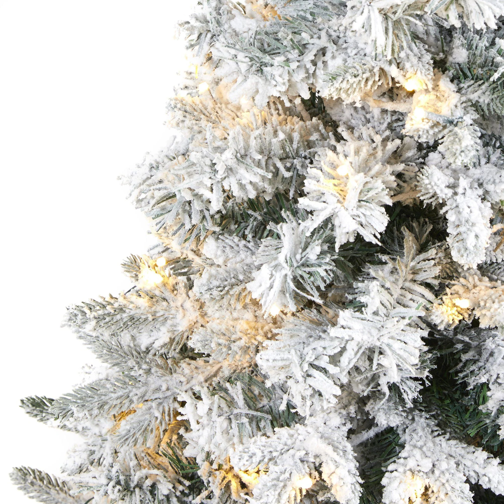 4' Flocked Vermont Mixed Pine Artificial Christmas Tree with 100 Clear LED Lights - Image 3