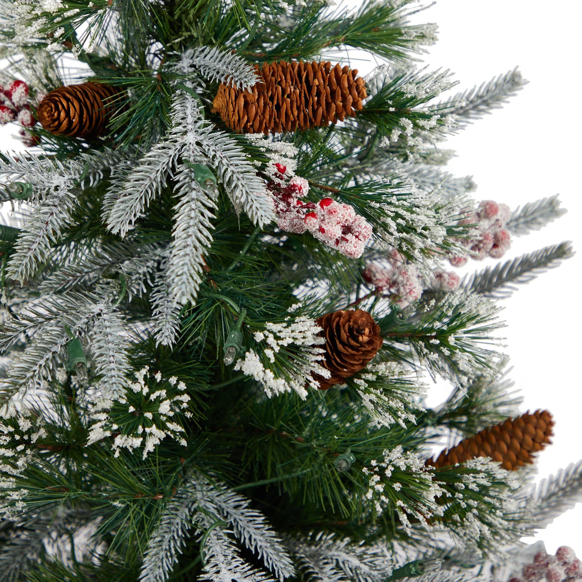 4' Frosted Artificial Christmas Tree Pre-Lit with 105 lights  in Decorative Planter - Image 5