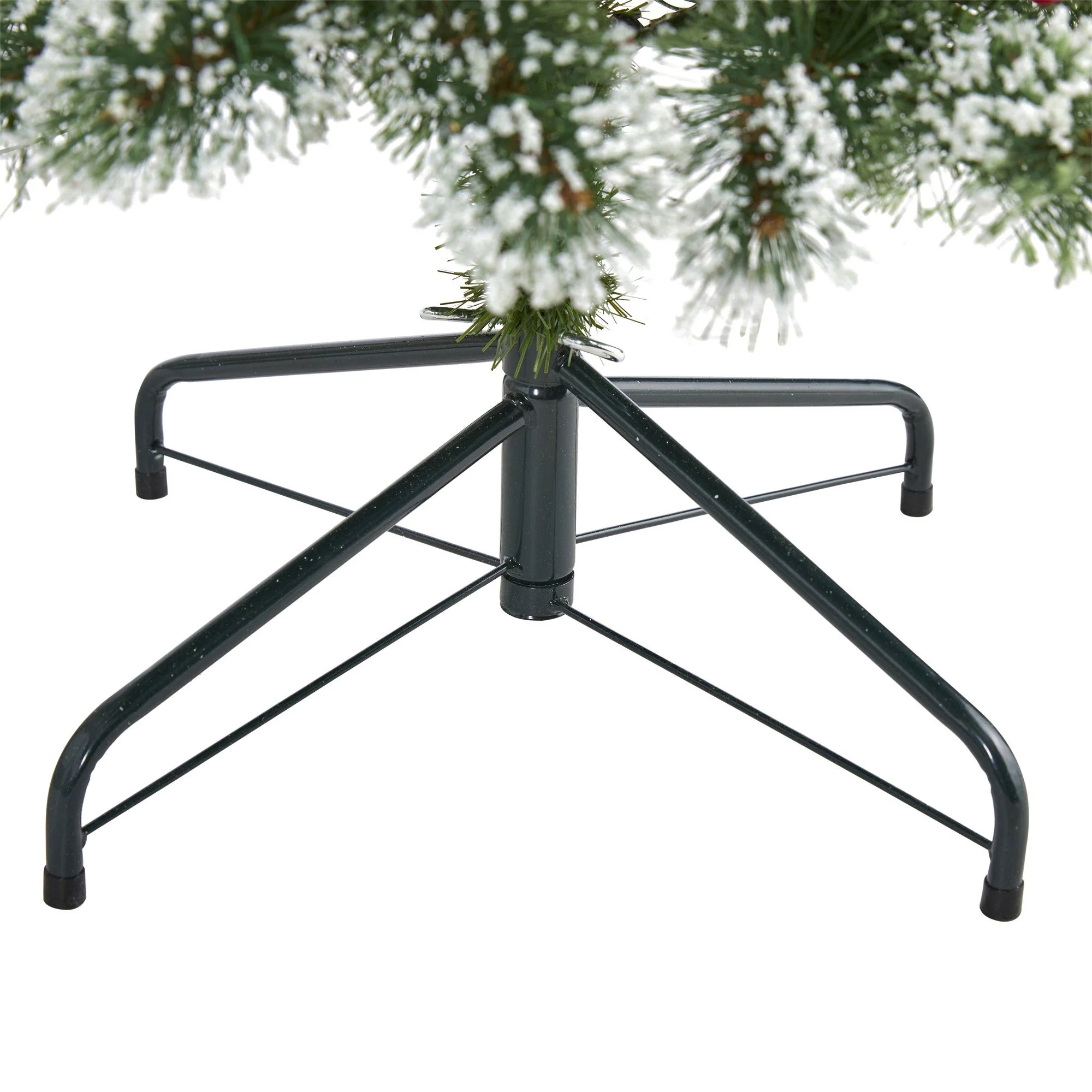 4’ Frosted Swiss Pine Artificial Christmas Tree with 100 Clear LED Lights and Berries - Image 4