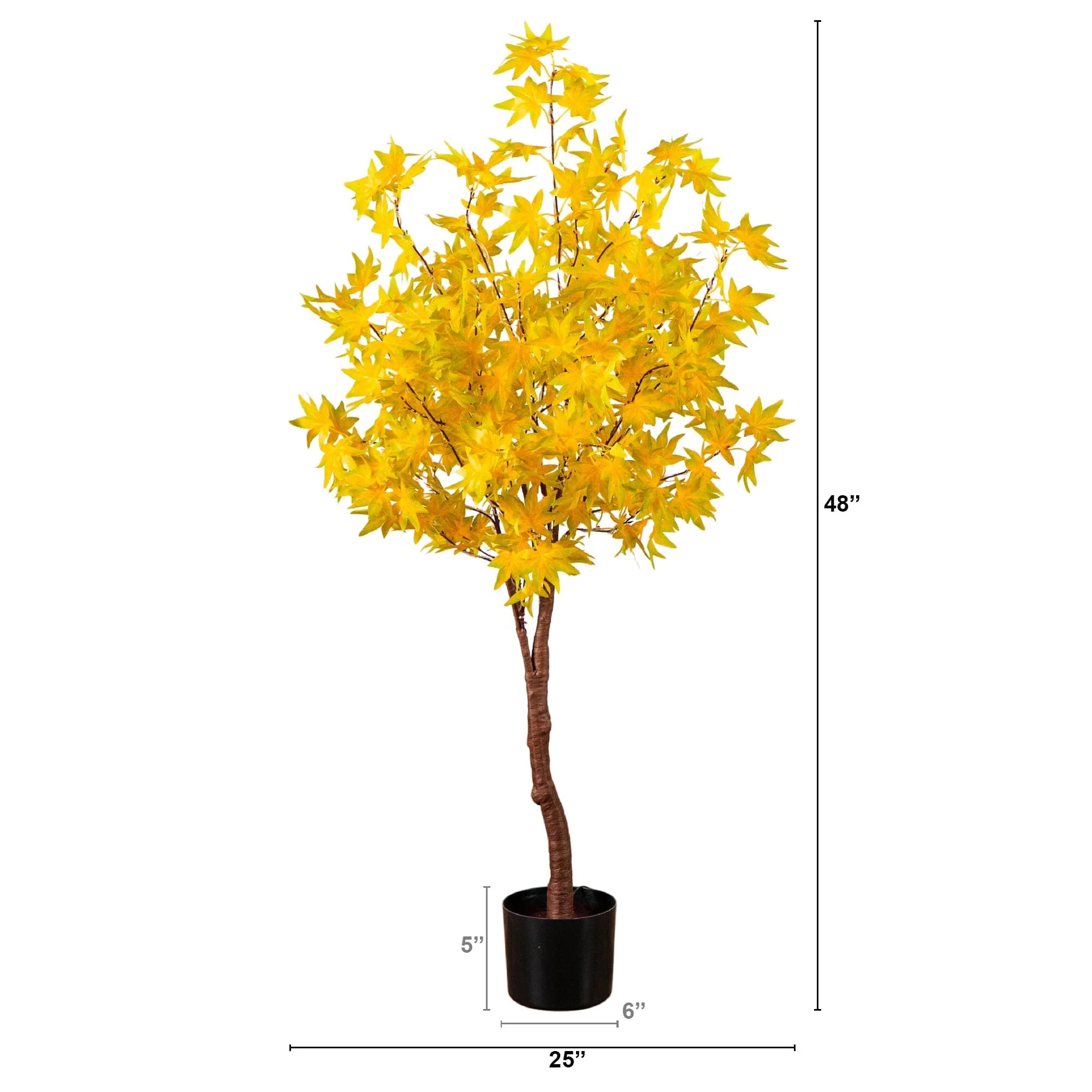 4' Pre-Lit Yellow Autumn Maple Artifical Fall Tree with 150 Warm White LED Lights - Image 8