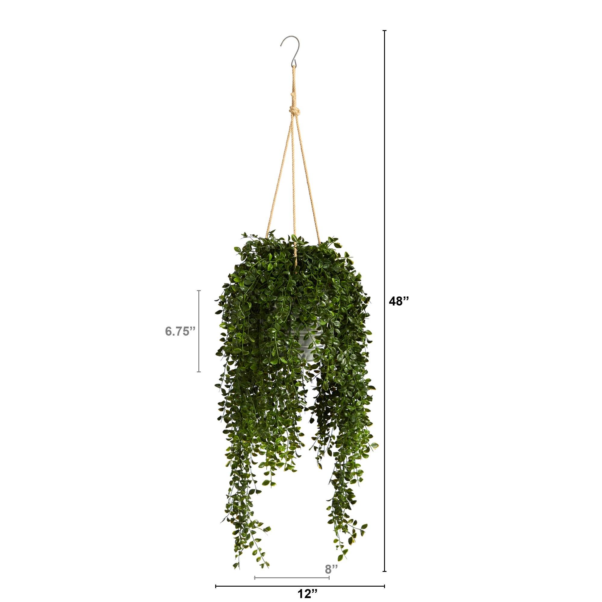 4’ Gleditsia Artificial Plant in Hanging Metal Bucket UV Resistant (Indoor/Outdoor) - Image 2