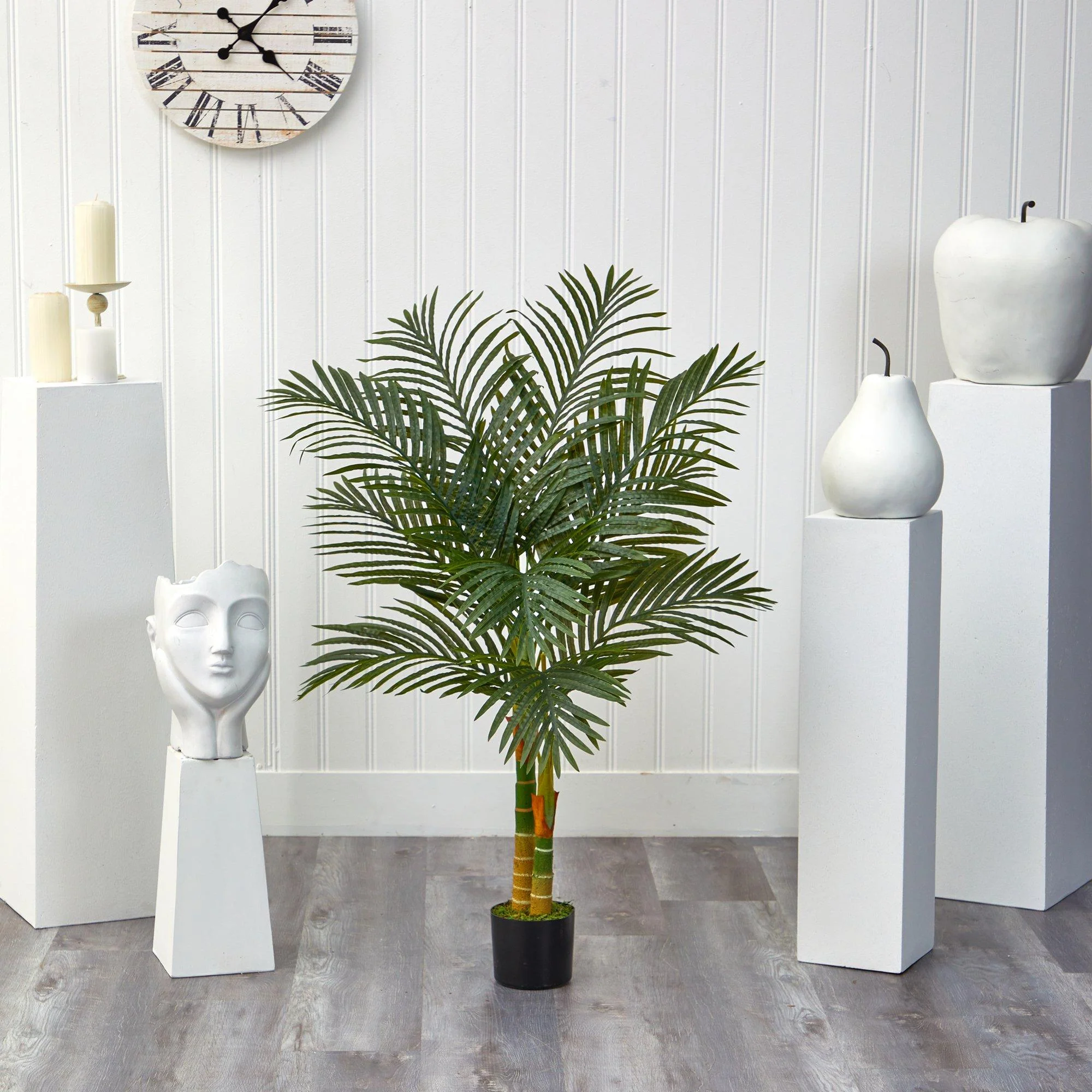 4’ Double Stalk Golden Cane Artificial Palm Tree - Image 4