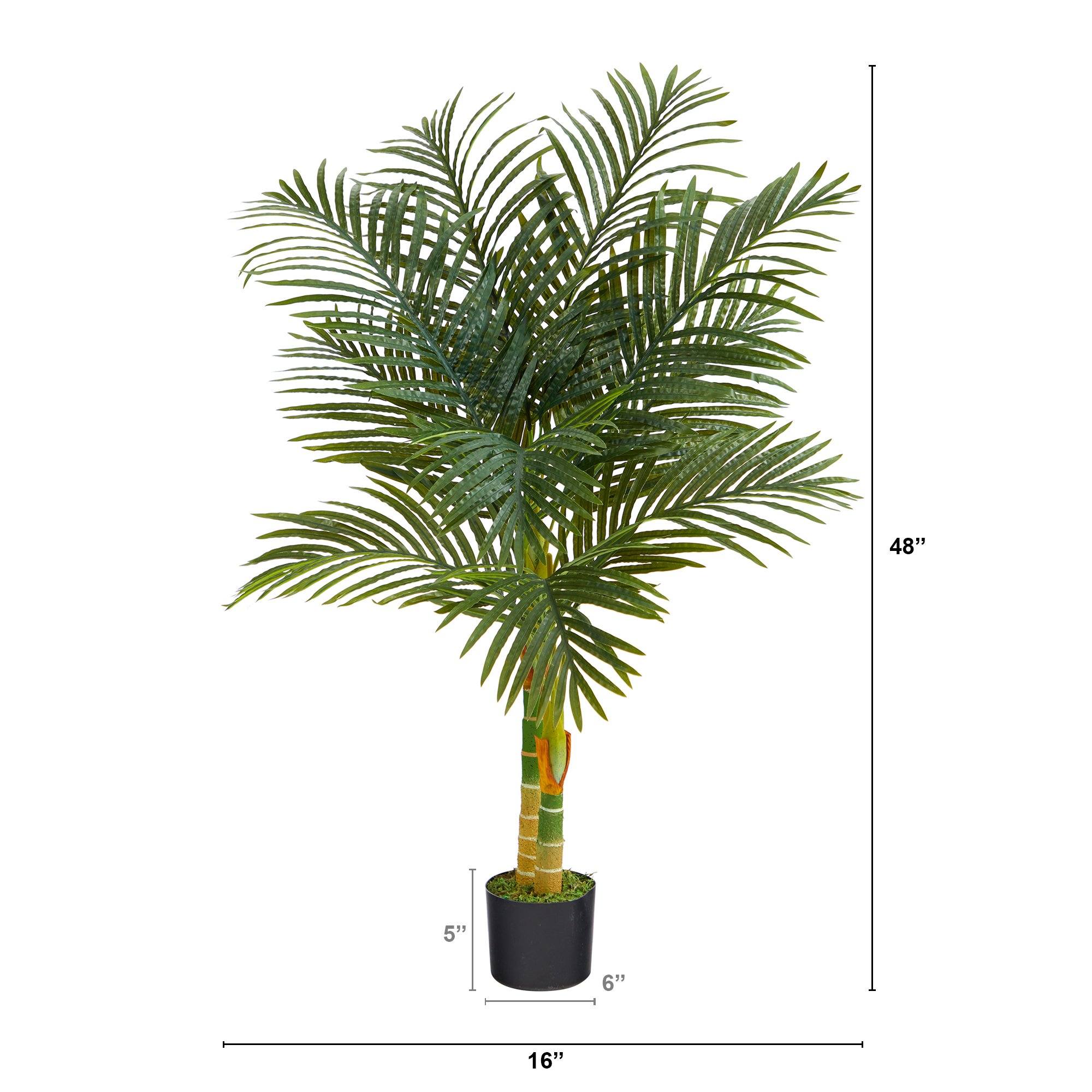 4’ Double Stalk Golden Cane Artificial Palm Tree - Image 5