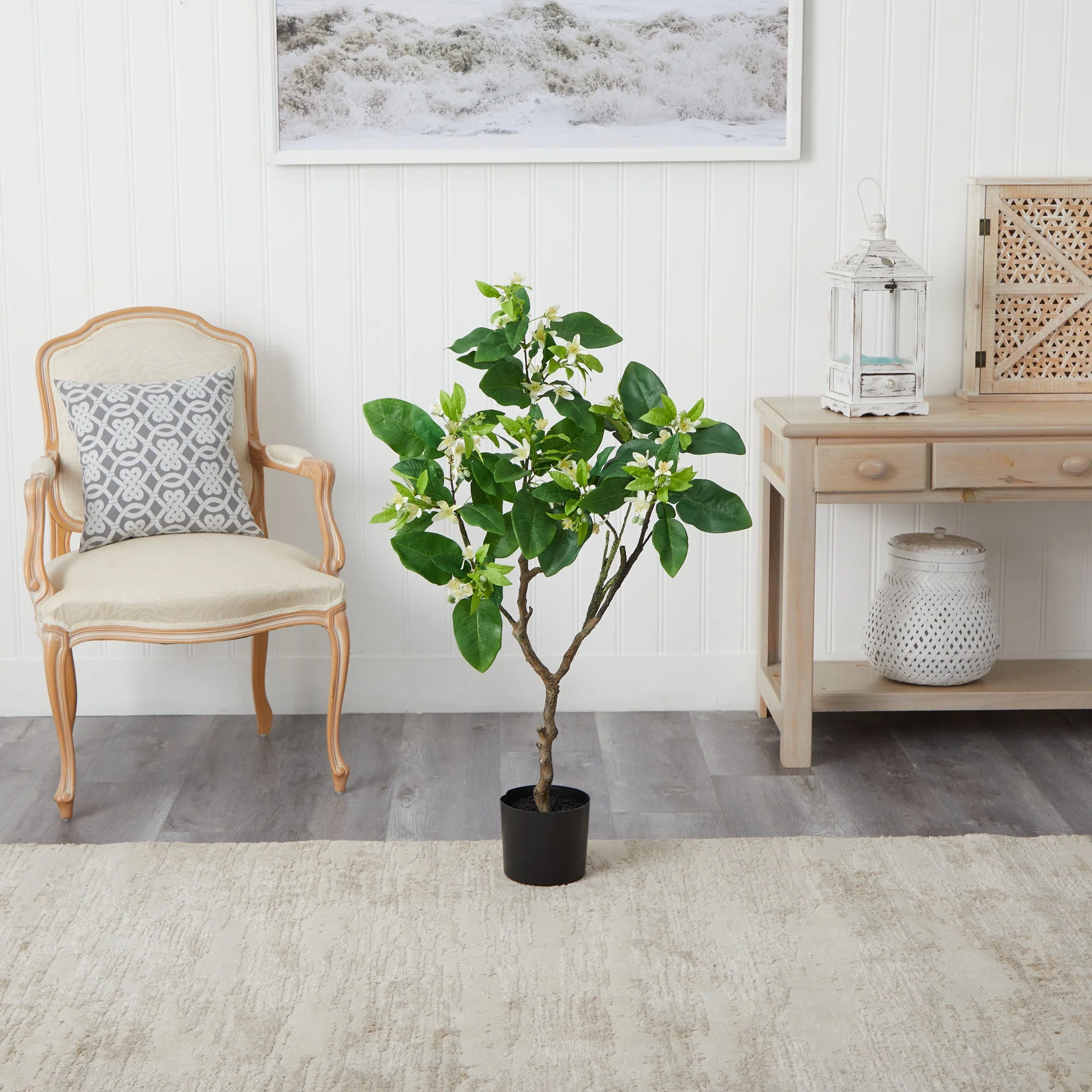 4’ Grapefruit Flower Artificial Tree - Image 4