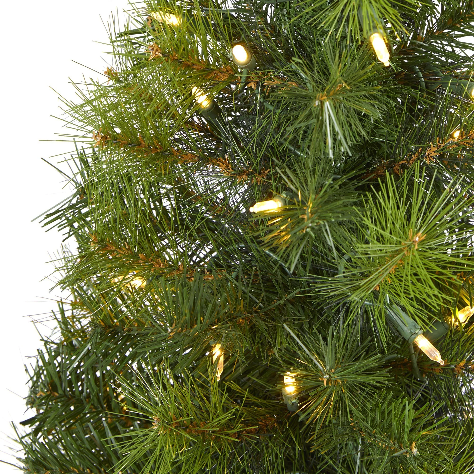 4’ Green Valley Pine Artificial Christmas Tree with 100 Warm White LED Lights and 201 Bendable Branches - Image 3