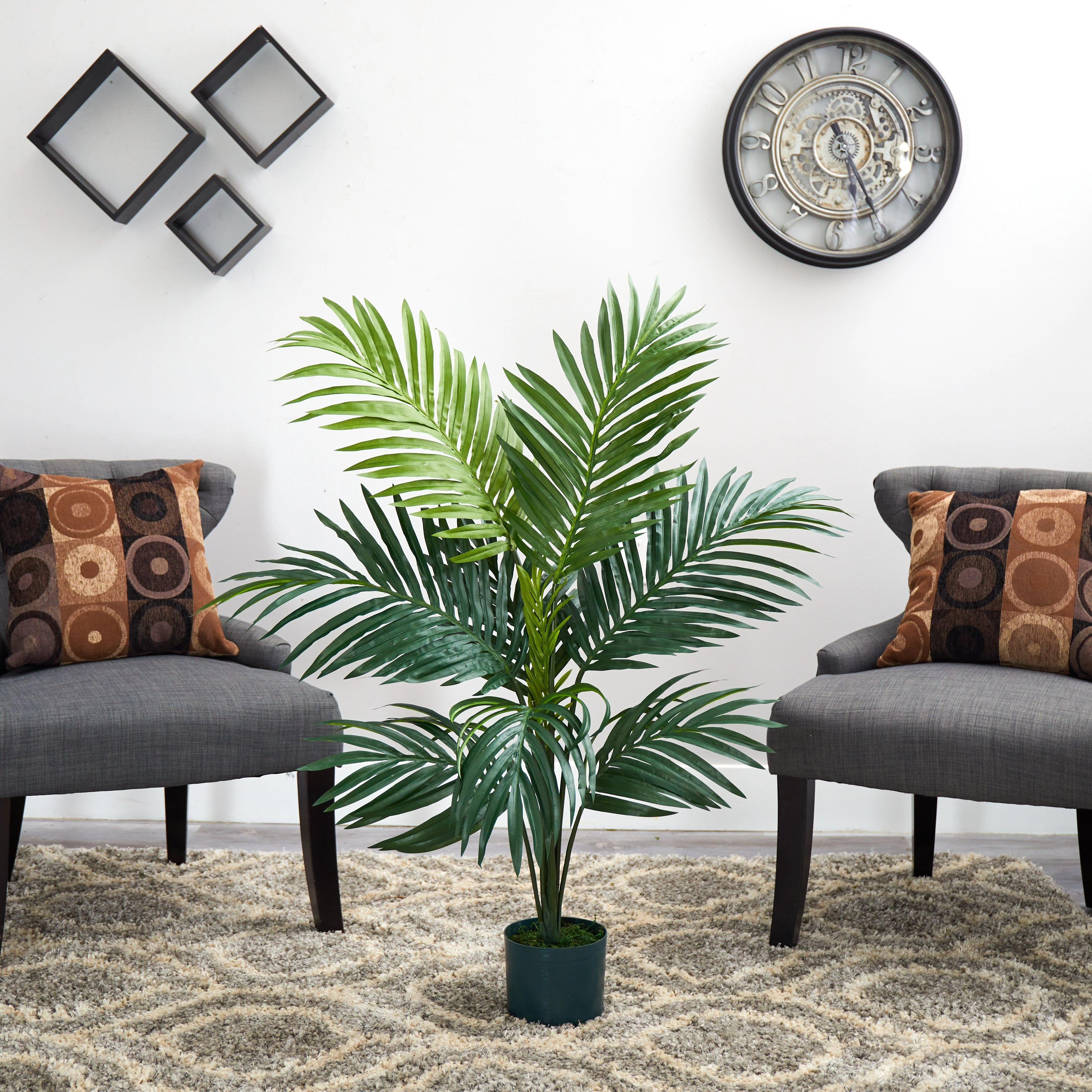 4' Faux Kentia Palm Silk Tree - Image 5