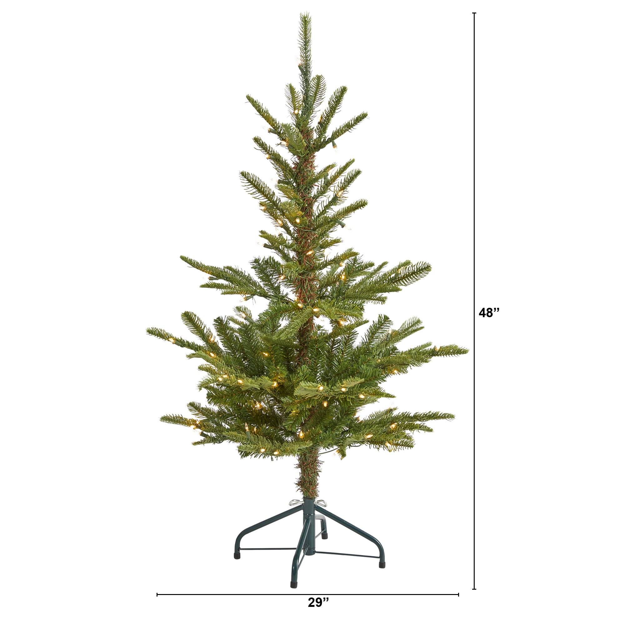 4’ Layered Washington Spruce Artificial Christmas Tree with 100 Clear LED Lights and 189 Bendable Branches - Image 2