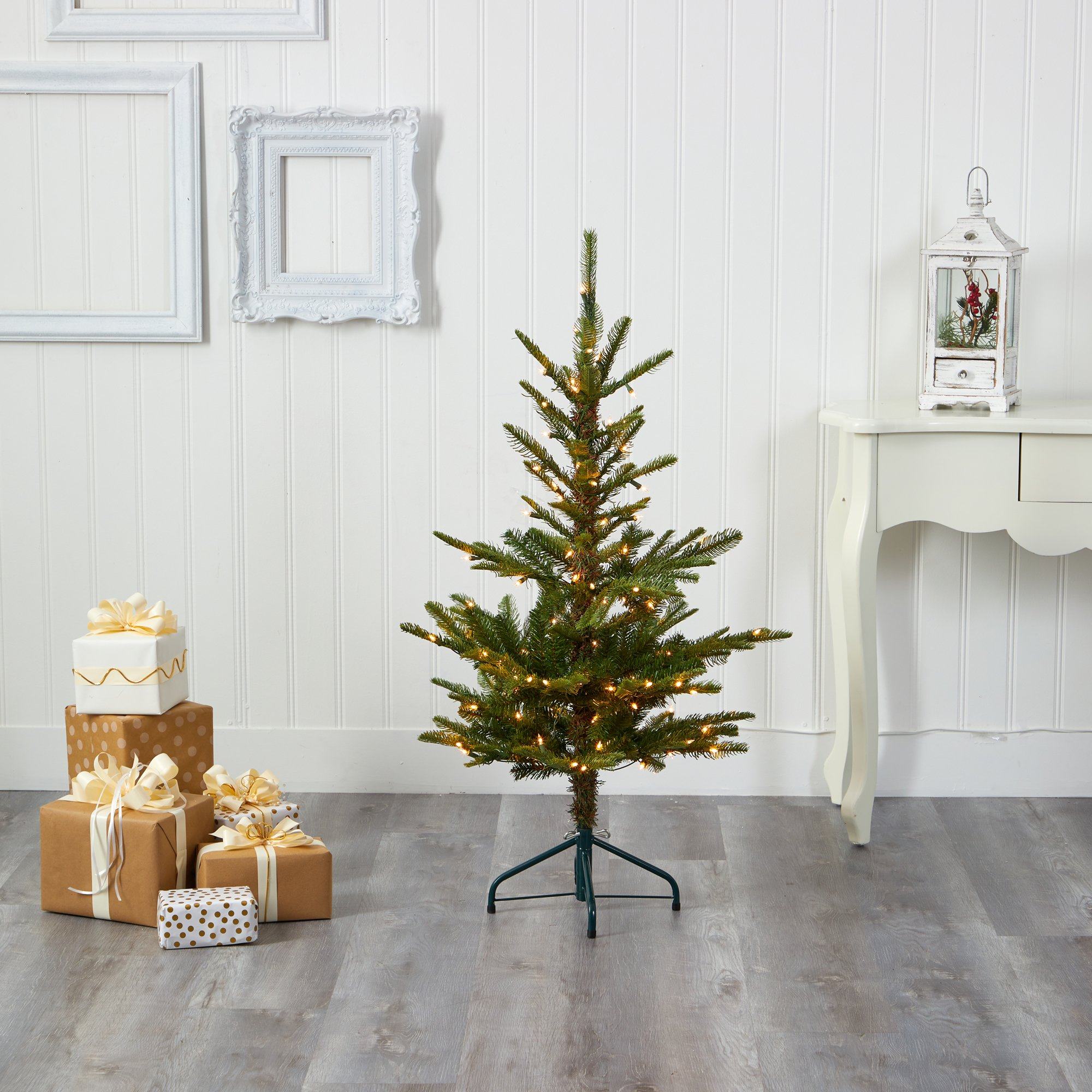 4’ Layered Washington Spruce Artificial Christmas Tree with 100 Clear LED Lights and 189 Bendable Branches - Image 5