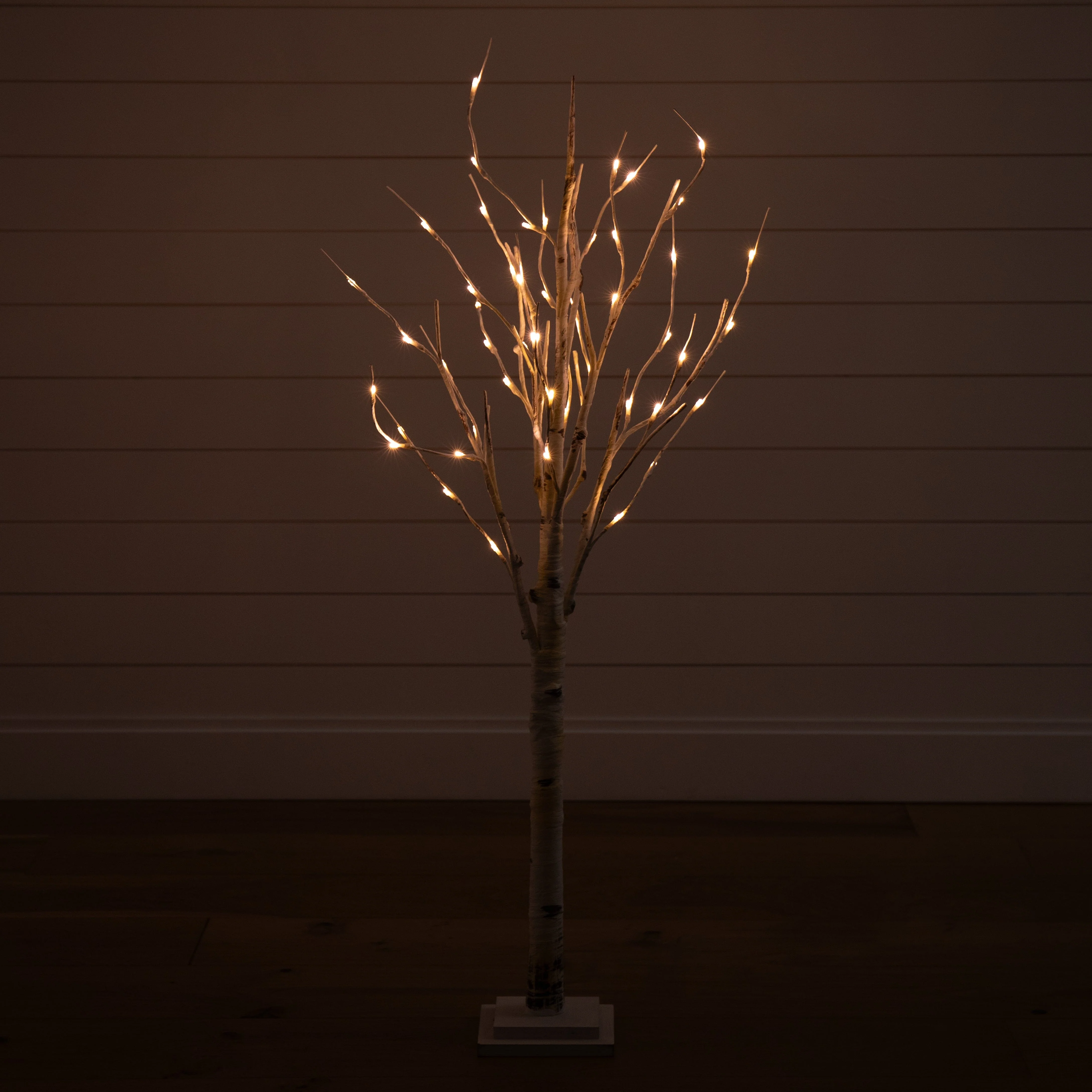 4' Pre-Lit Artificial Birch Tree with 50 Warm White LED Lights - Image 3