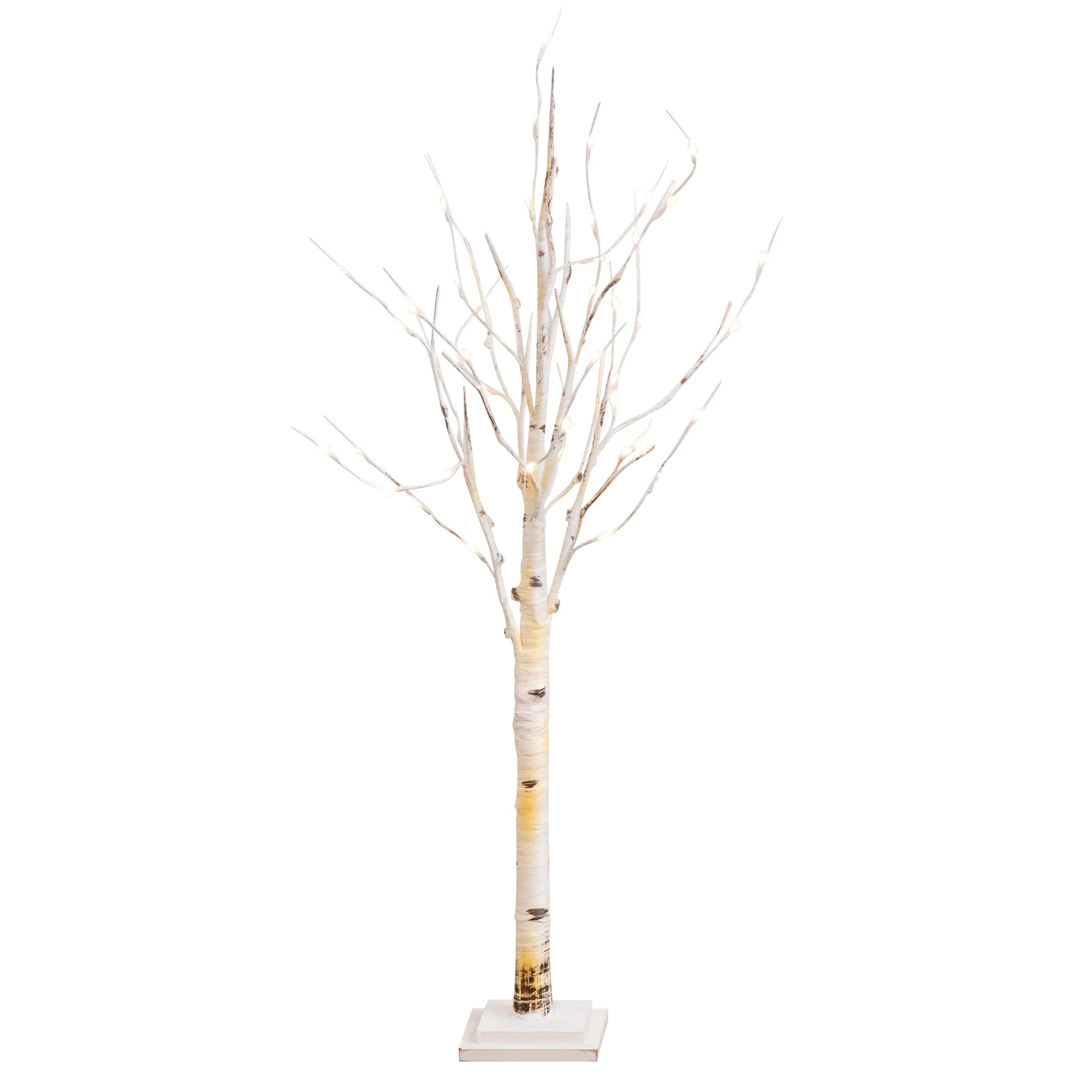 4' Pre-Lit Artificial Birch Tree with 50 Warm White LED Lights - Image 7