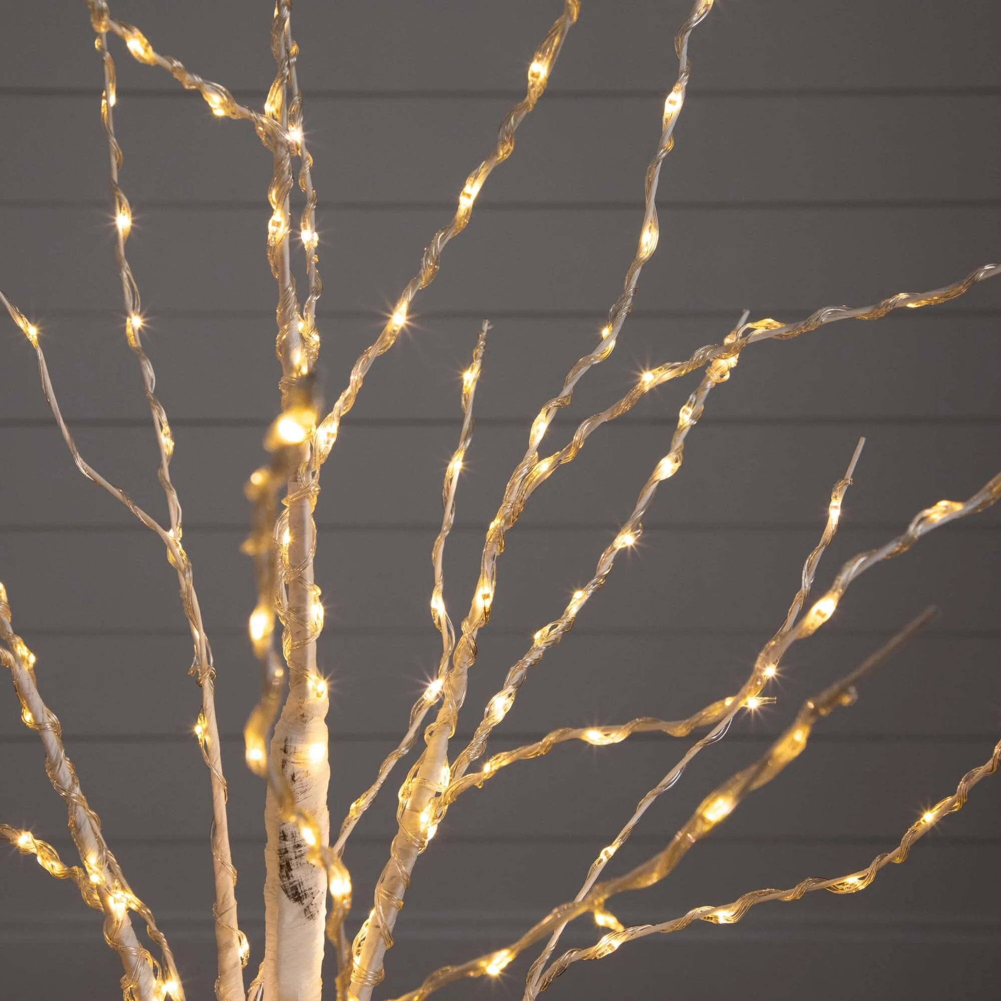 4’ Pre-Lit Artificial White Birch Tree with 240 Color Changing LED Lights - Image 2