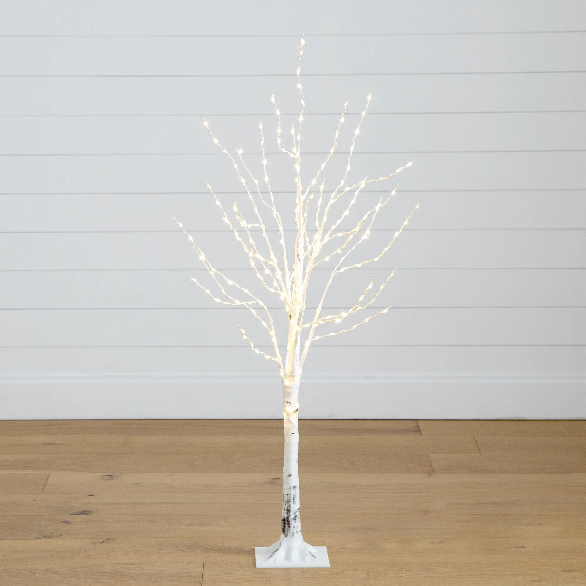 4’ Pre-Lit Artificial White Birch Tree with 240 Color Changing LED Lights - Image 3